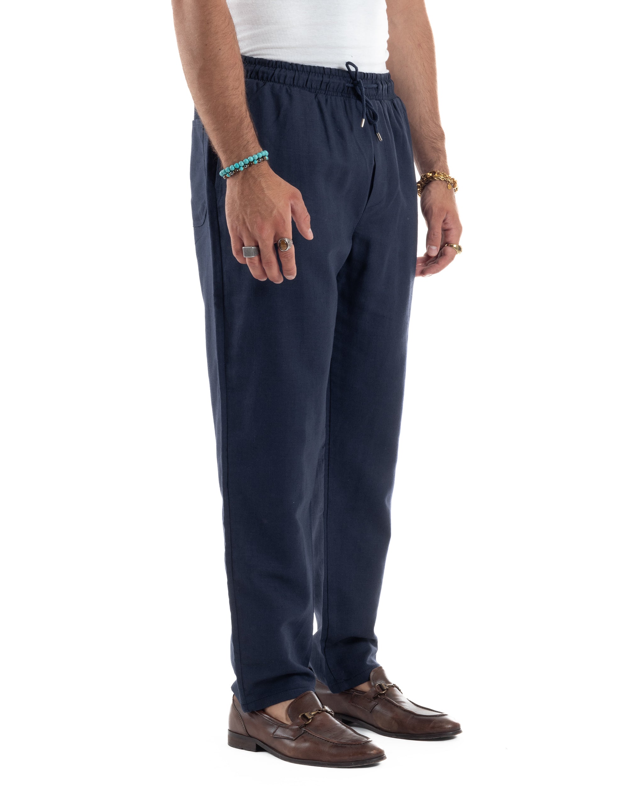 Men's Viscose Palazzo Pants Wide Bottom Jogger With Pleats And Sash Comfortable Casual Solid Color Black GIOSAL-P6189A