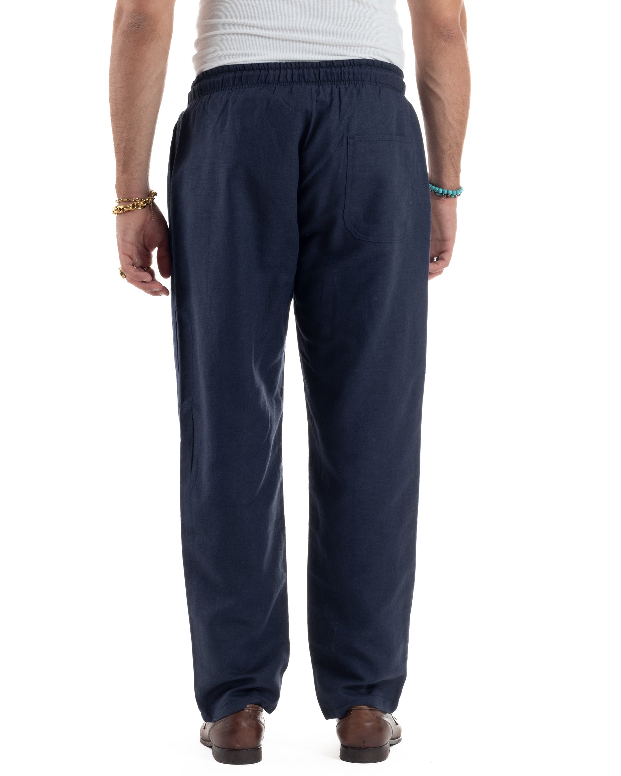 Men's Viscose Palazzo Pants Wide Bottom Jogger With Pleats And Sash Comfortable Casual Solid Color Black GIOSAL-P6189A