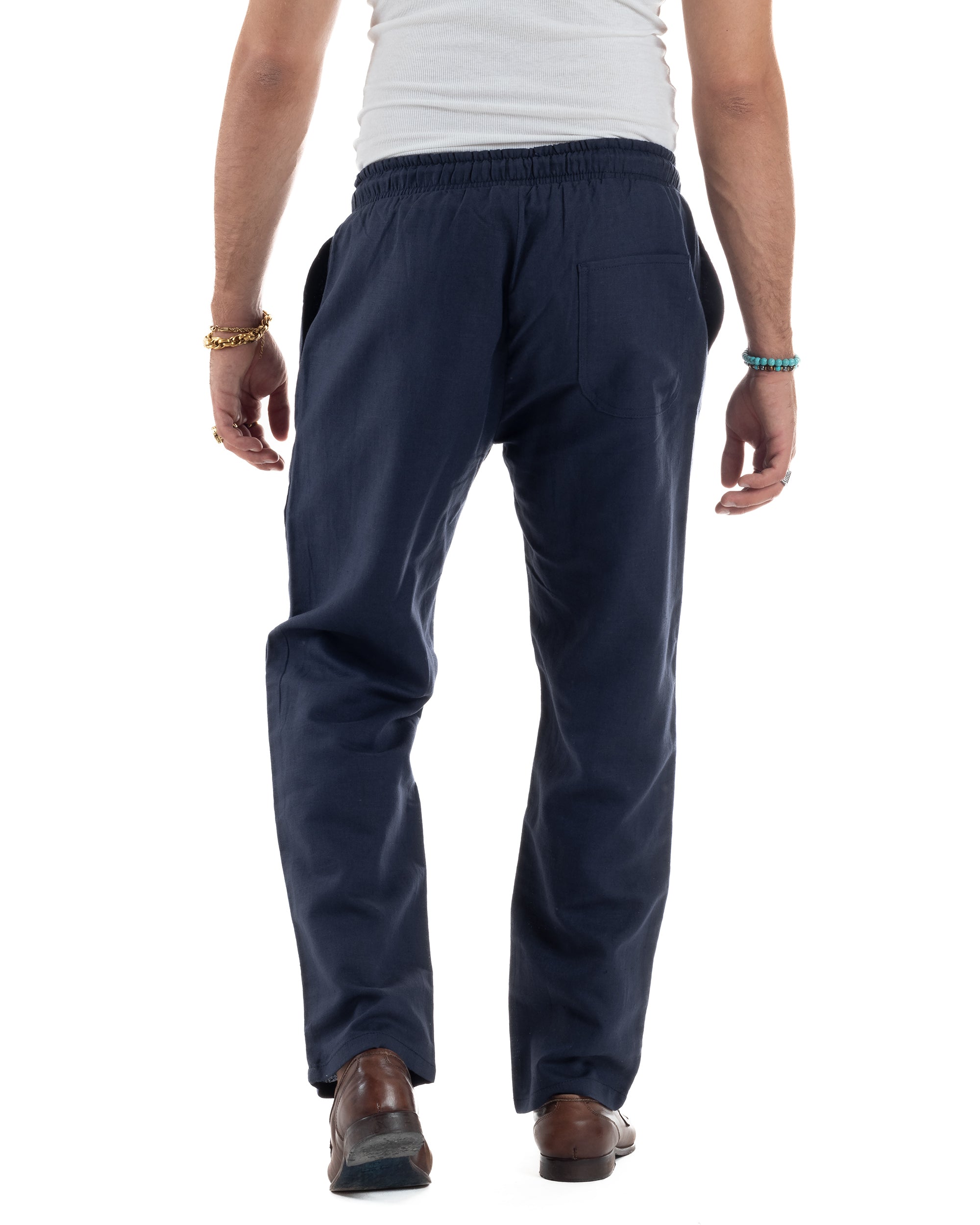 Men's Viscose Palazzo Pants Wide Bottom Jogger With Pleats And Sash Comfortable Casual Solid Color Black GIOSAL-P6189A