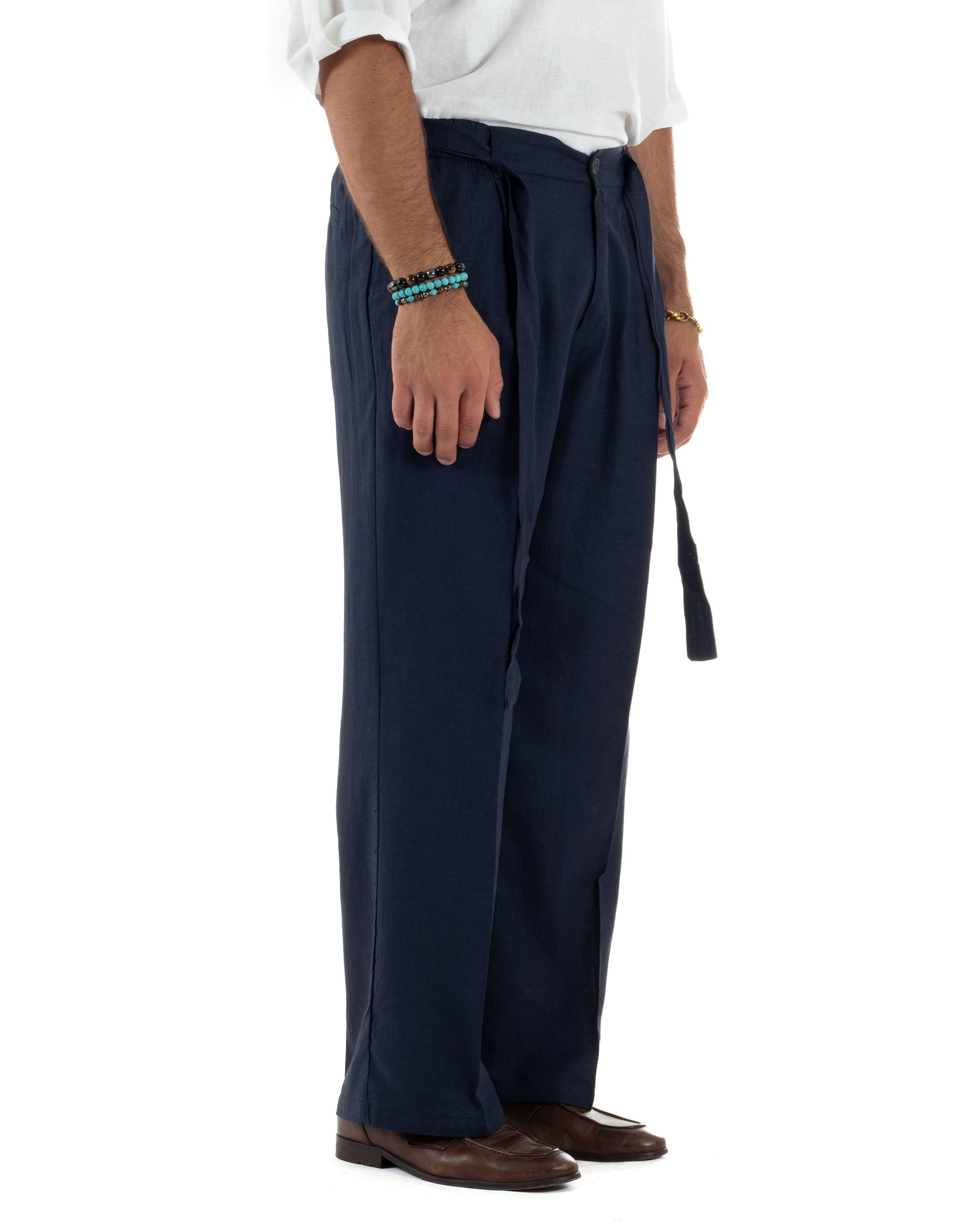 Pantaloni Lino Baggy Fit Cintura P6315A