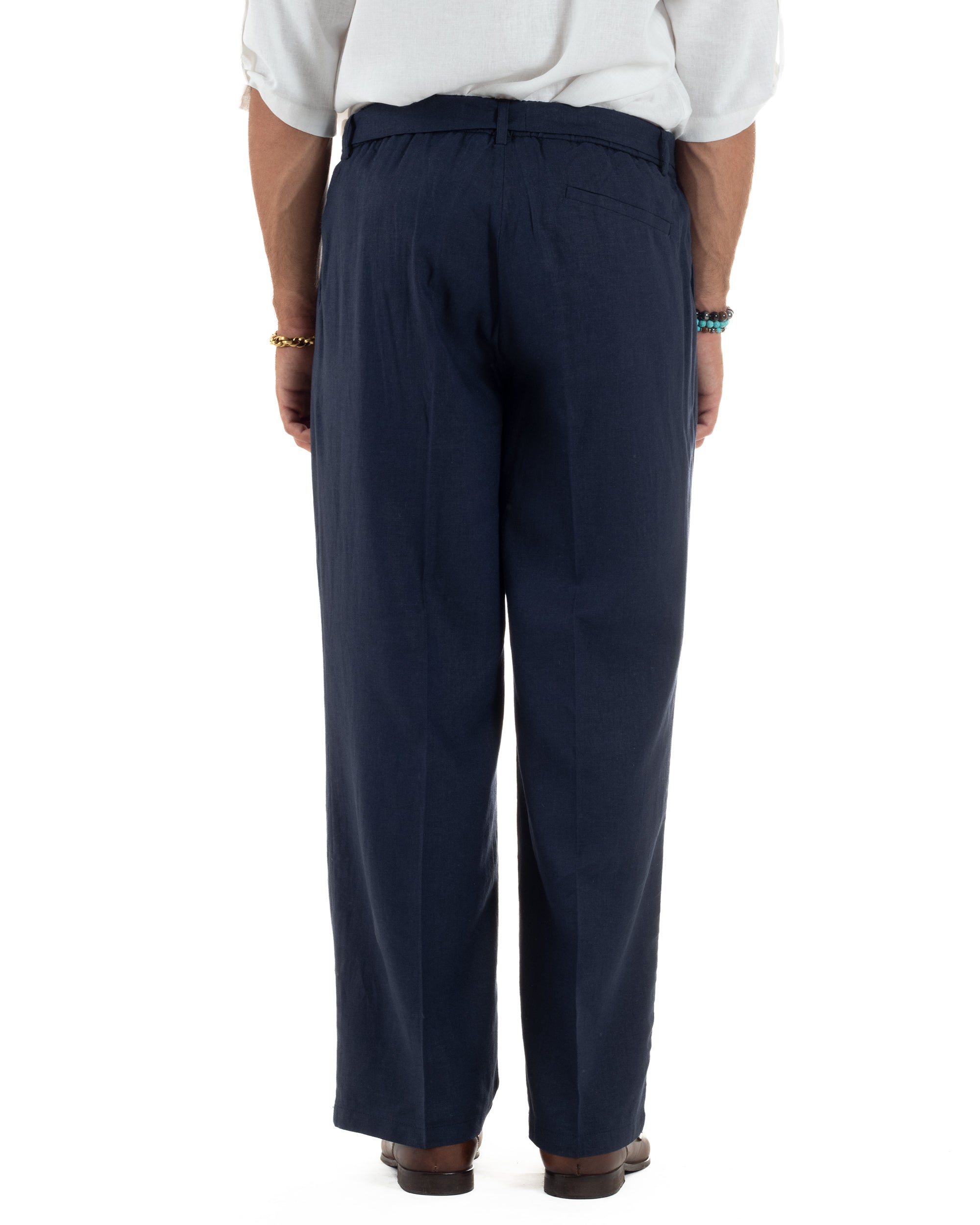 Pantaloni Lino Baggy Fit Cintura P6315A