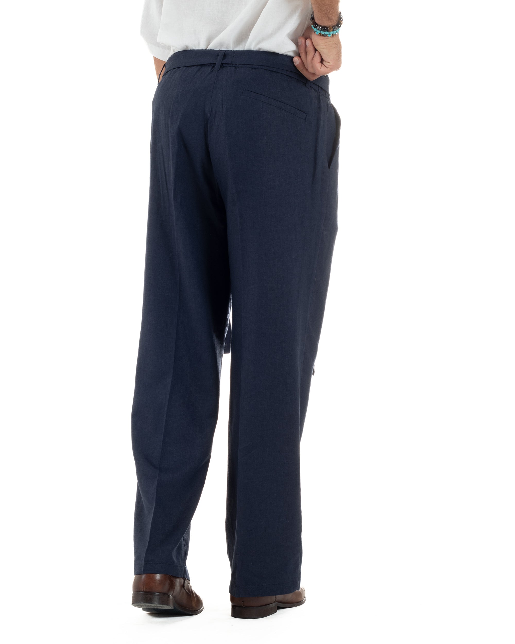 Pantaloni Lino Baggy Fit Cintura P6315A