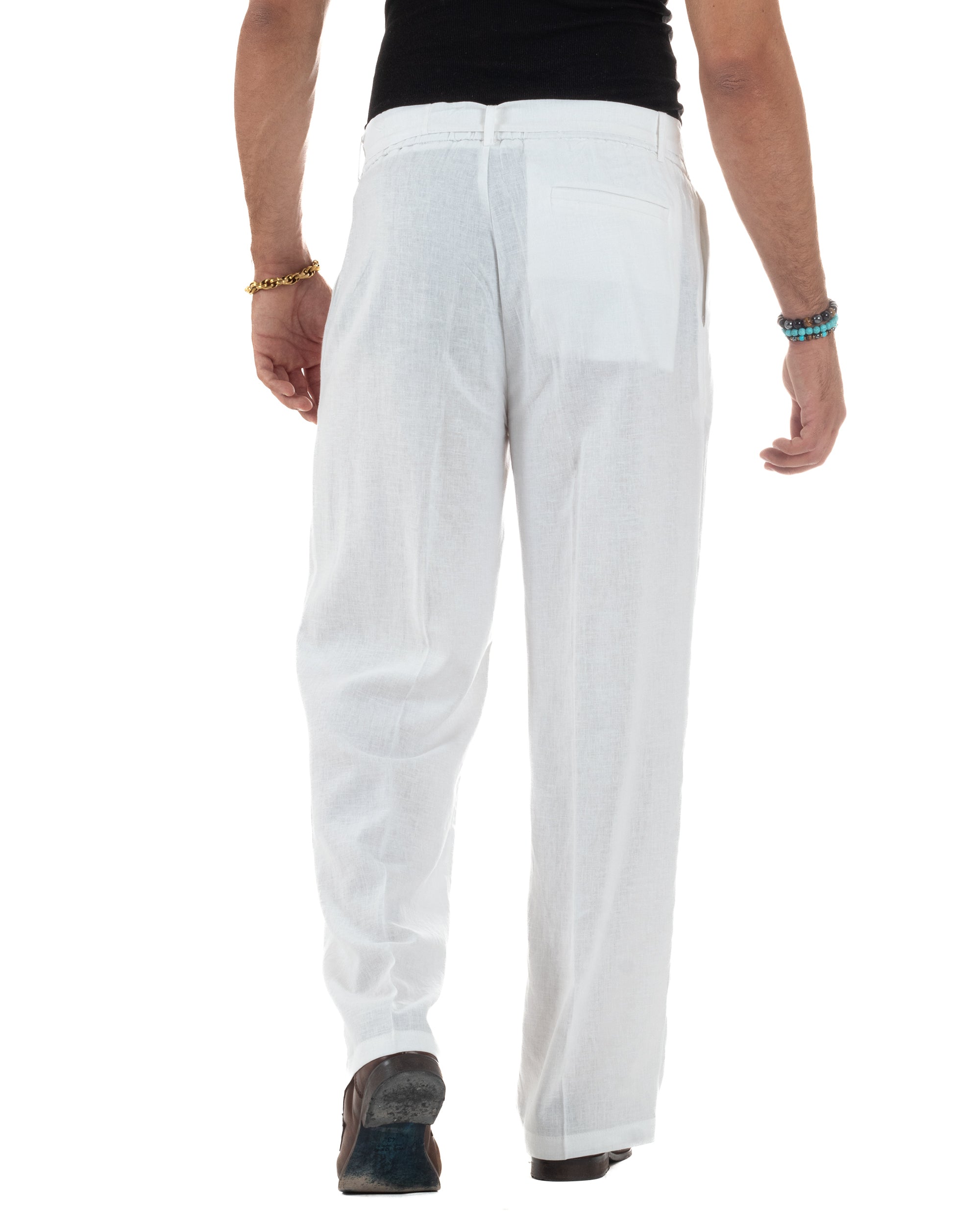 Pantaloni Lino Baggy Fit Cintura P6316A