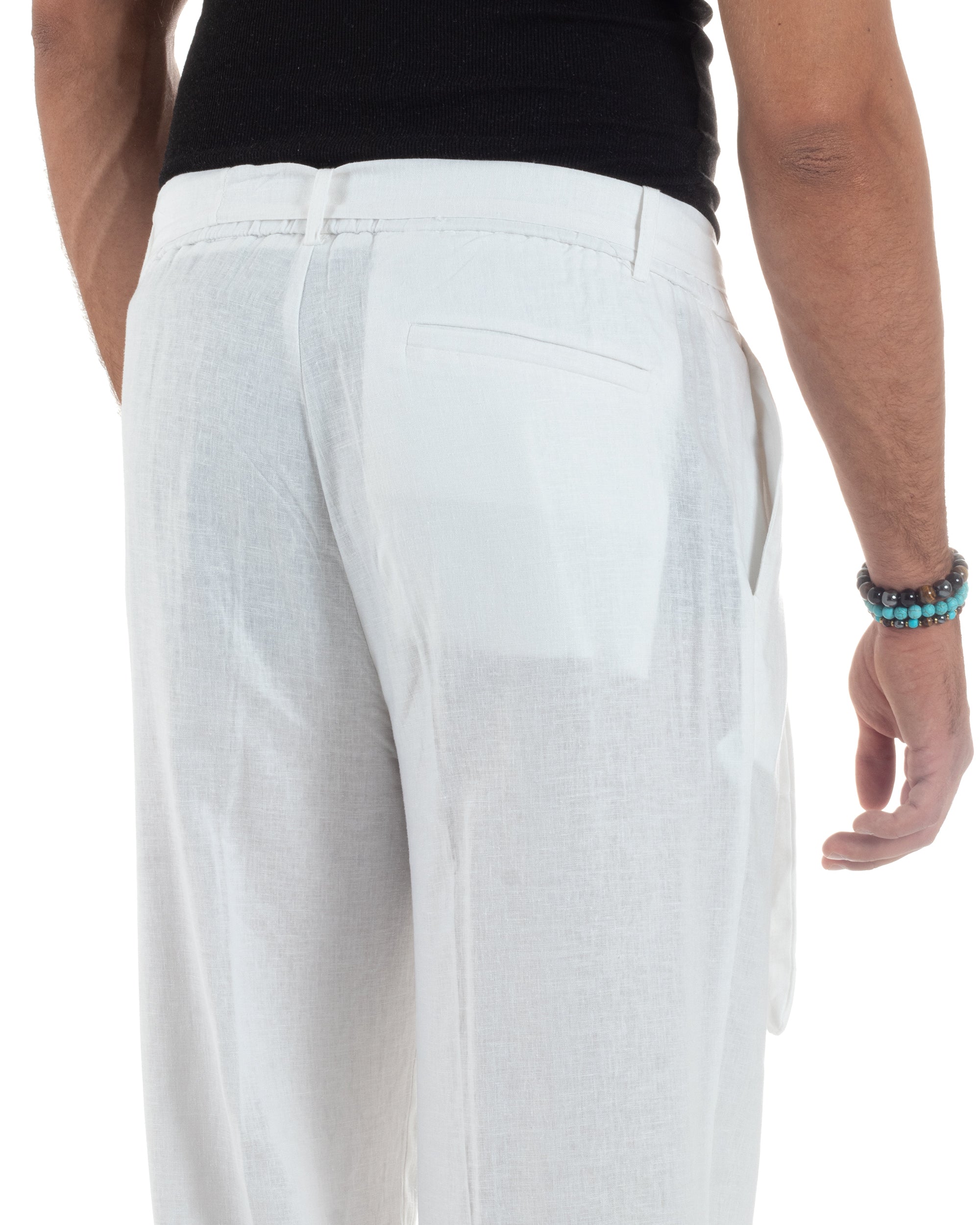 Pantaloni Lino Baggy Fit Cintura P6316A