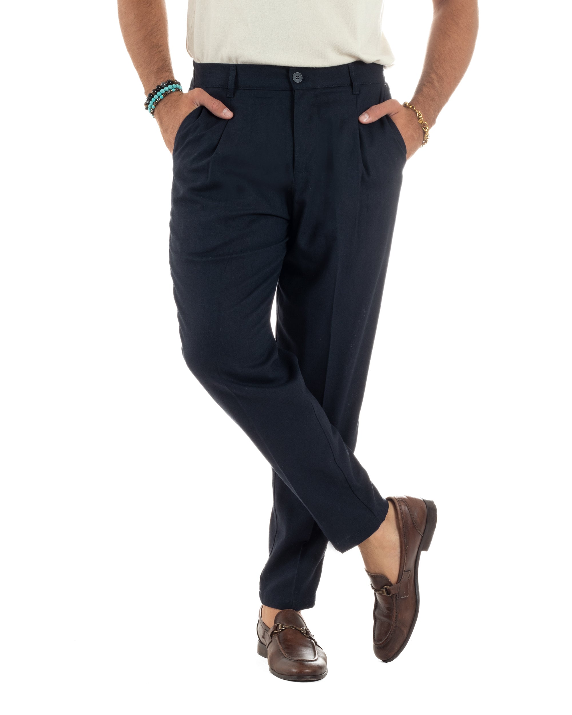 Pantaloni Lino Sartoriale Con Pinces P6320A