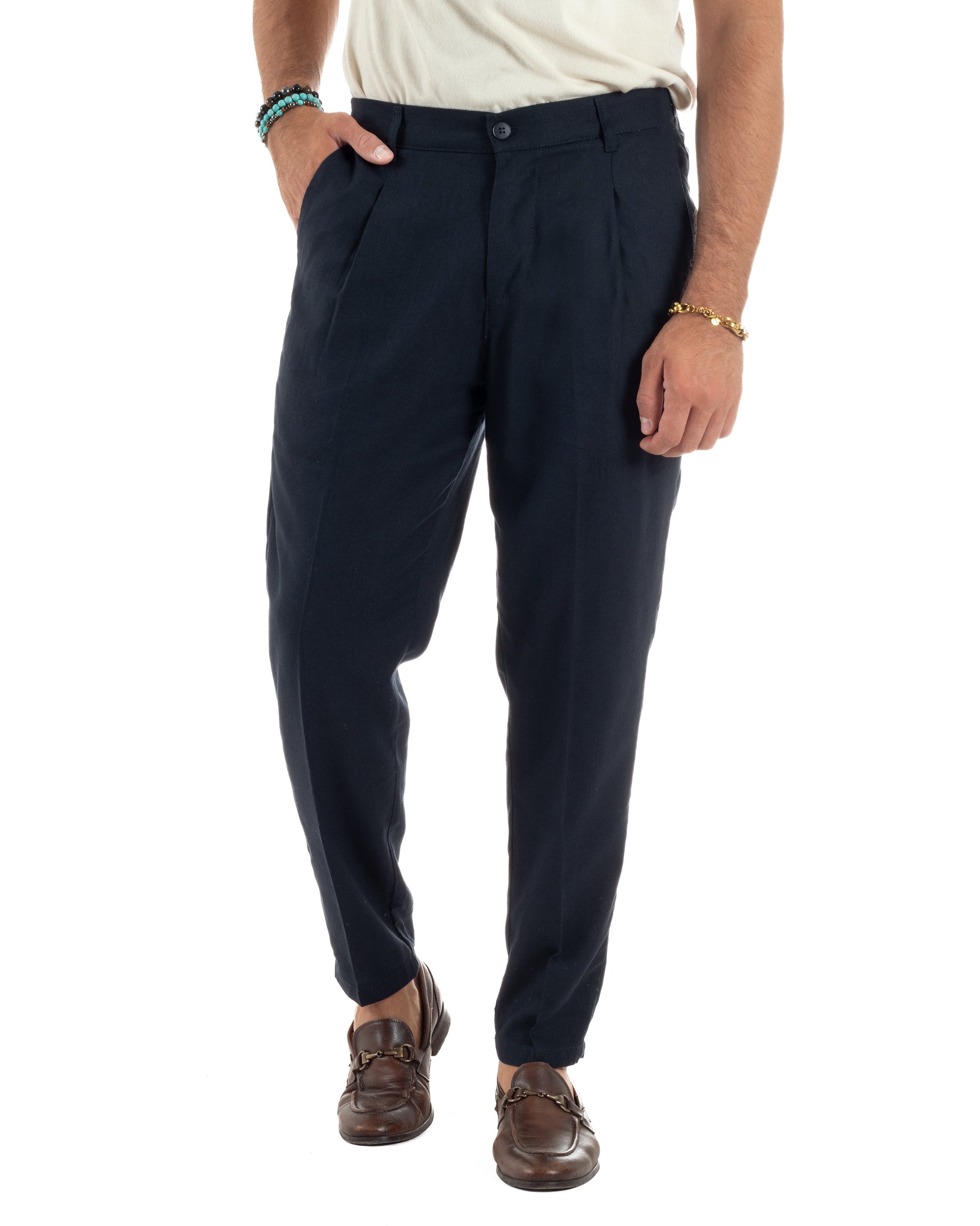 Pantaloni Lino Sartoriale Con Pinces P6320A
