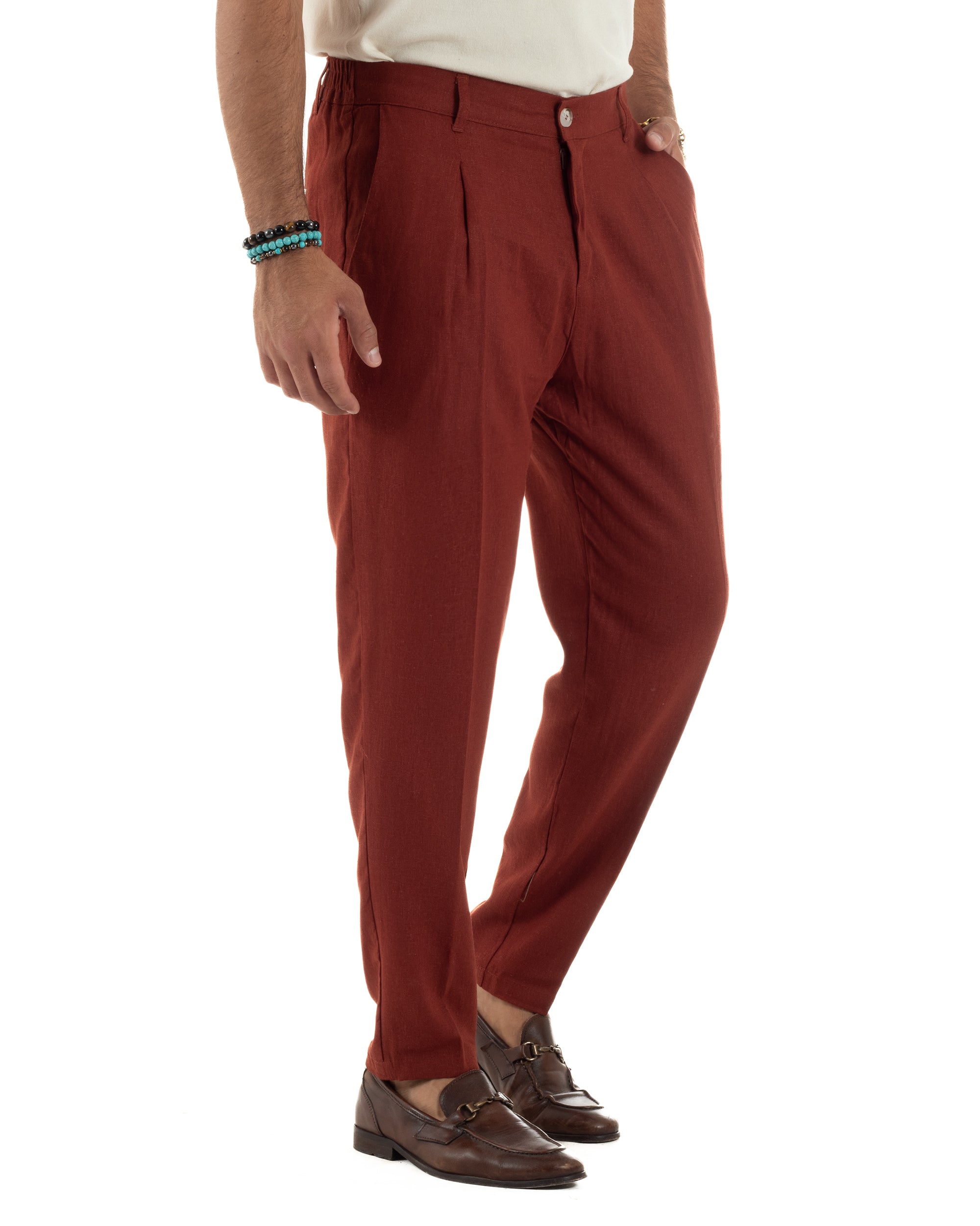Pantaloni Lino Sartoriale Con Pinces P6324A