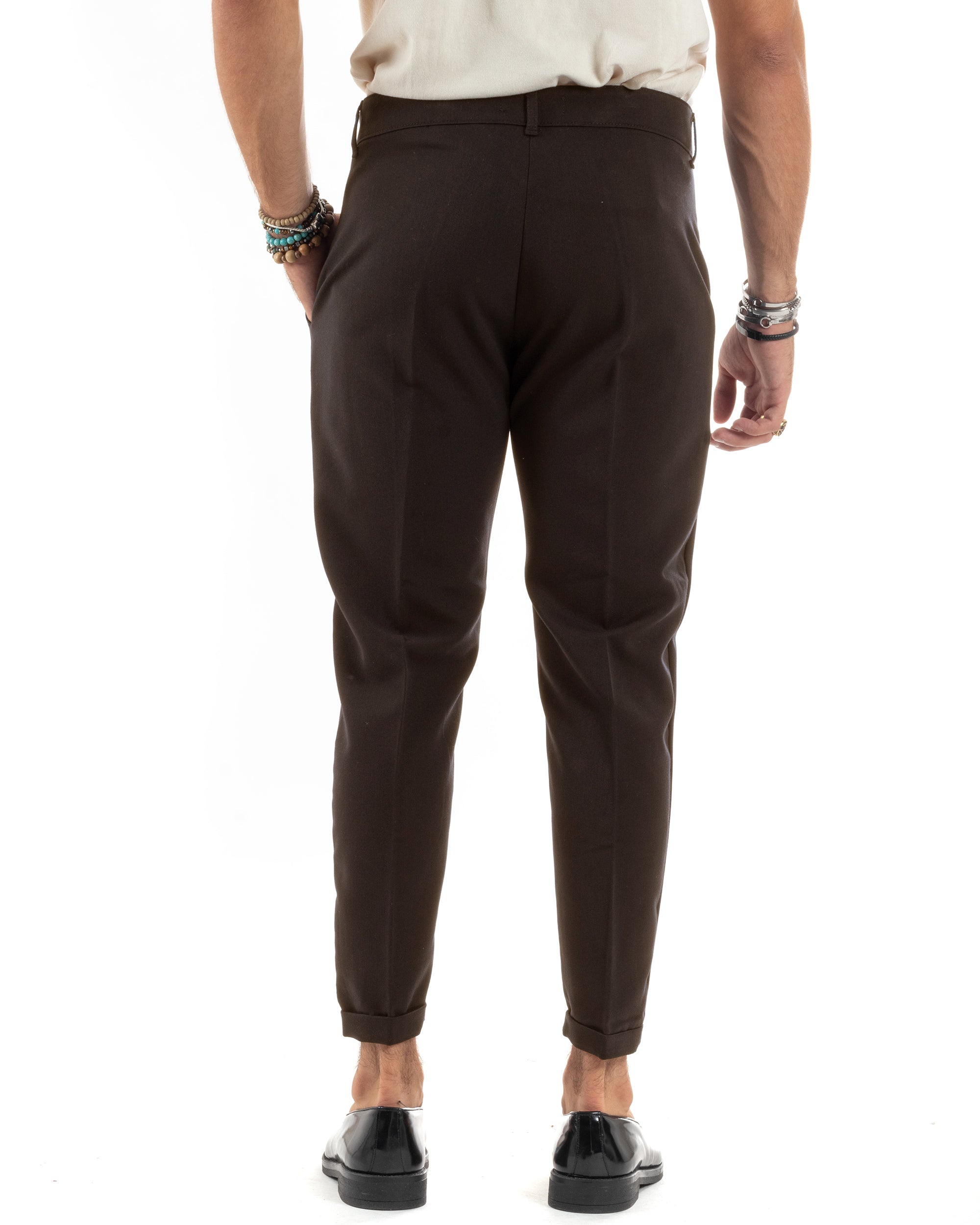 Men's Pants Viscose Pocket America Classic Elongated Button Casual Beige GIOSAL-P6170A