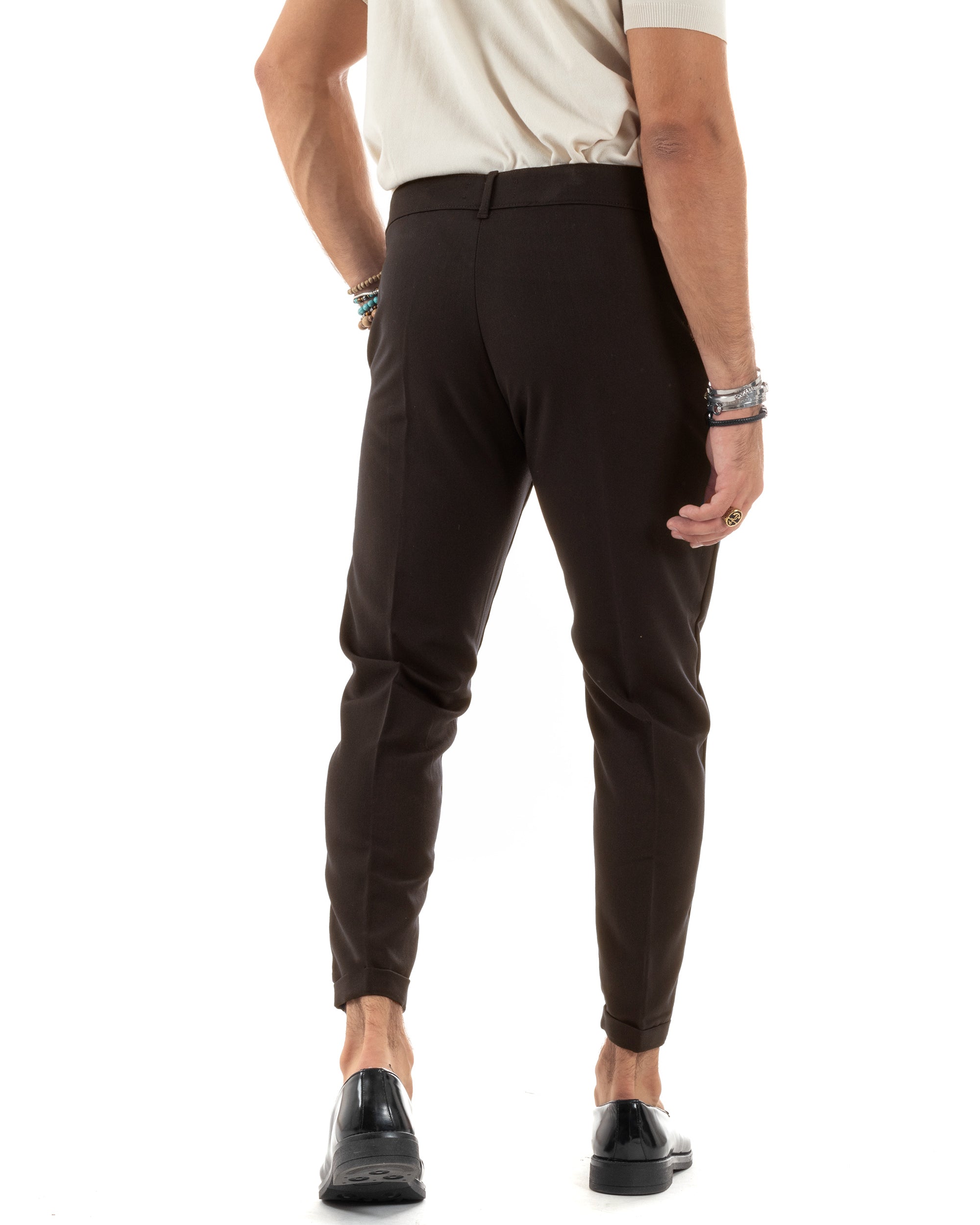 Men's Pants Viscose Pocket America Classic Elongated Button Casual Beige GIOSAL-P6170A