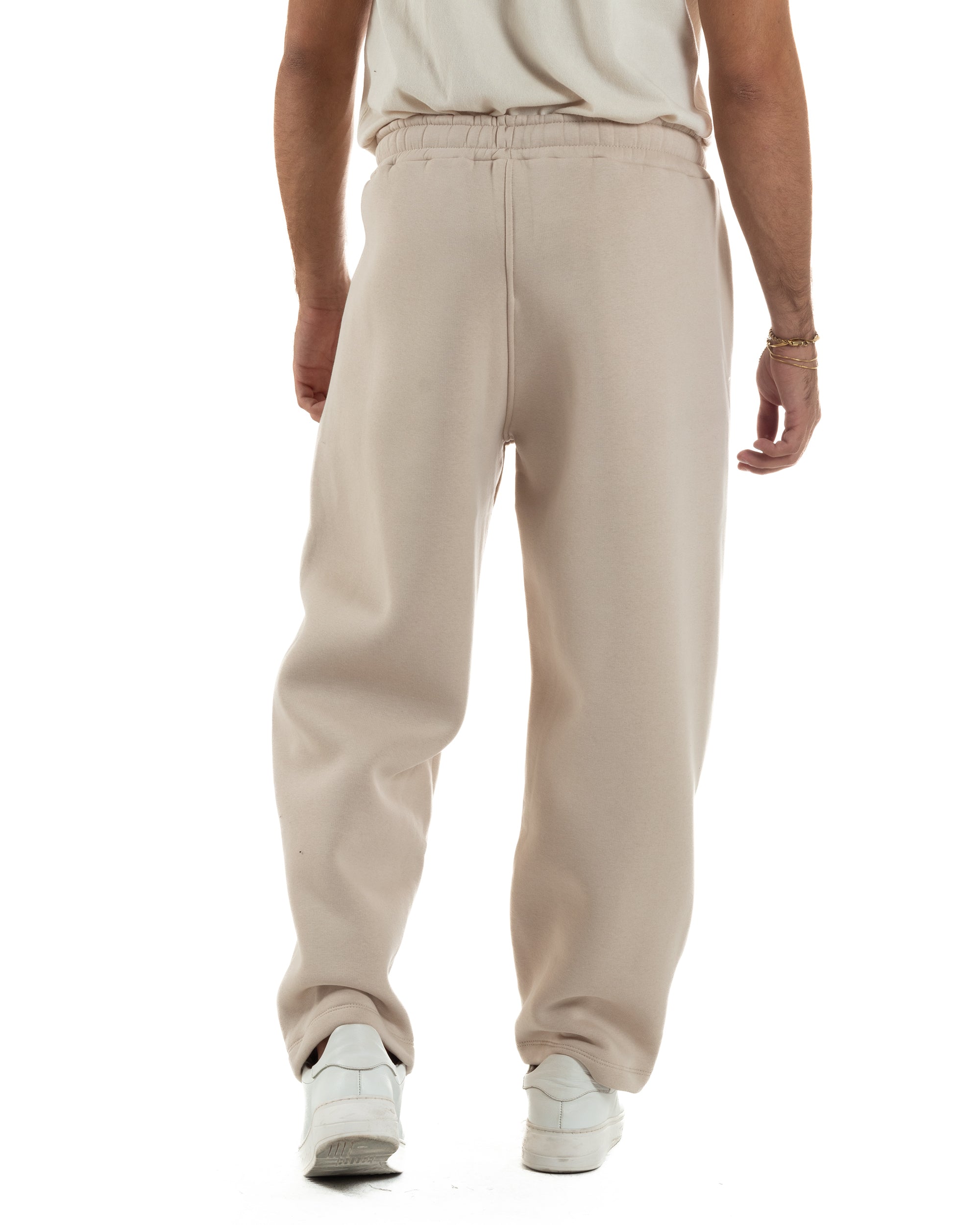 Pantaloni Tuta Balloon Fit Cotone Pantalaccio Japan Baggy Beige P6362A