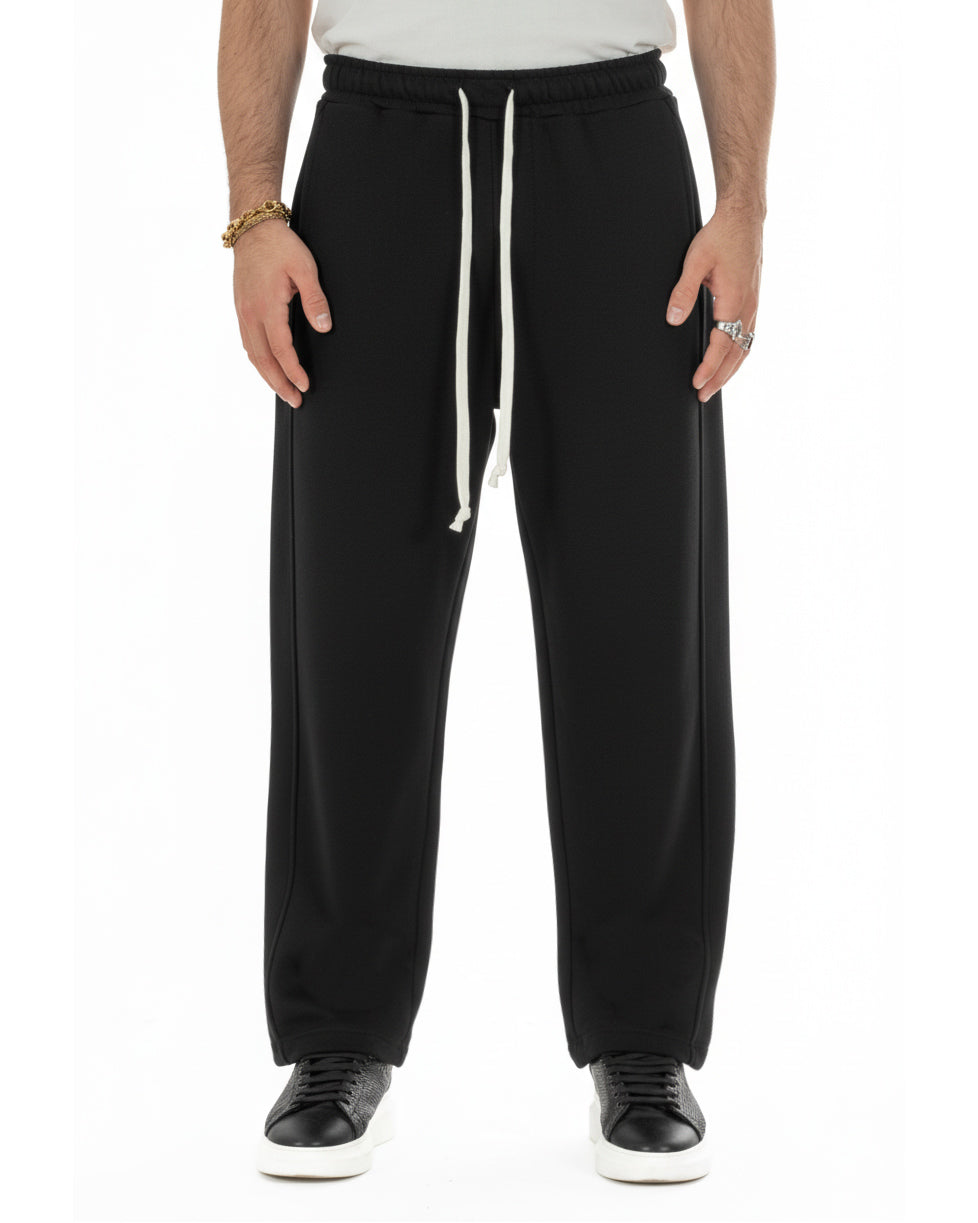 Pantaloni tuta uomo grigio balloon fit con coulisse in vita casual
