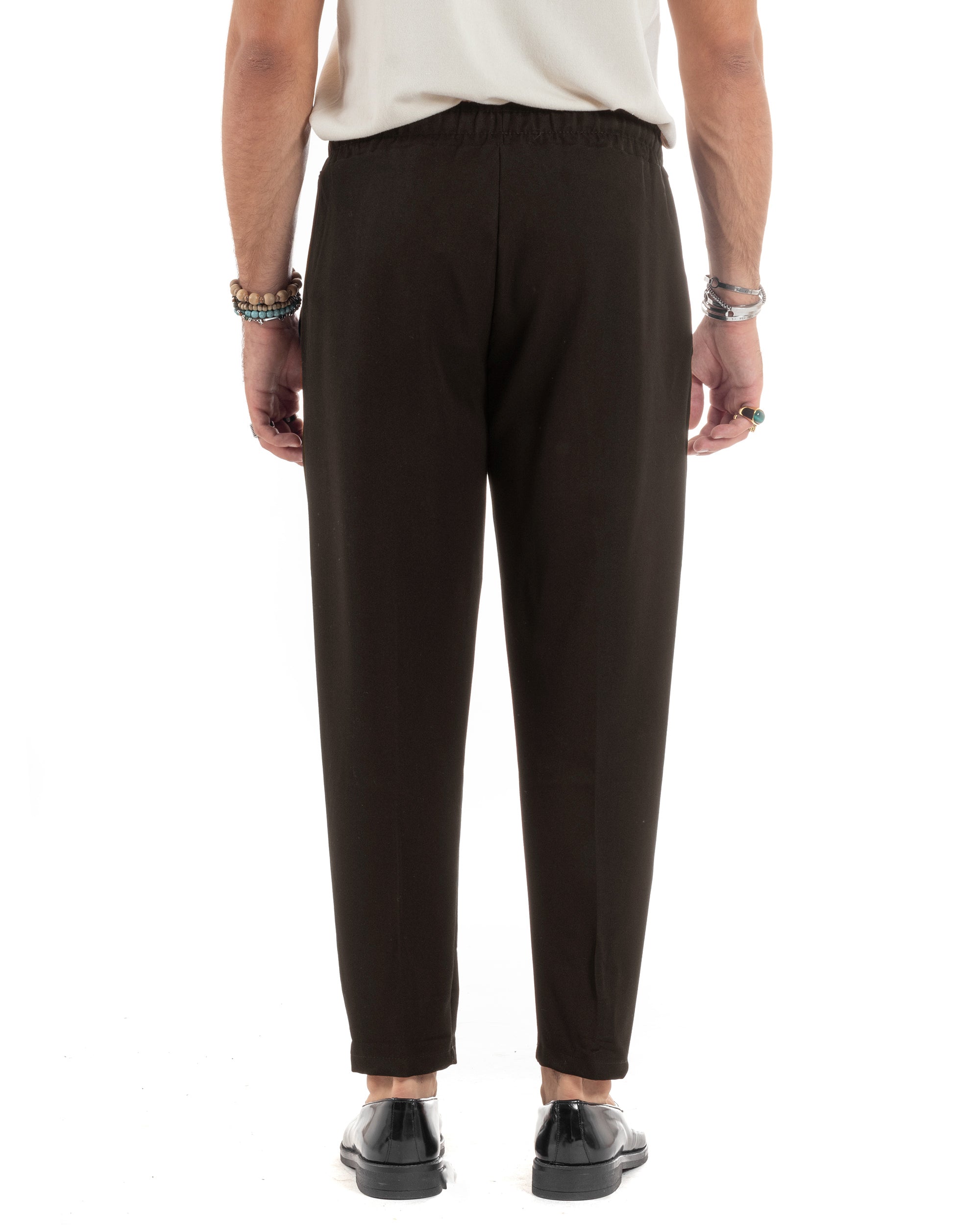 Pantaloni uomo pantalaccio morbido coulisse viscosa invernale marrone P6522A