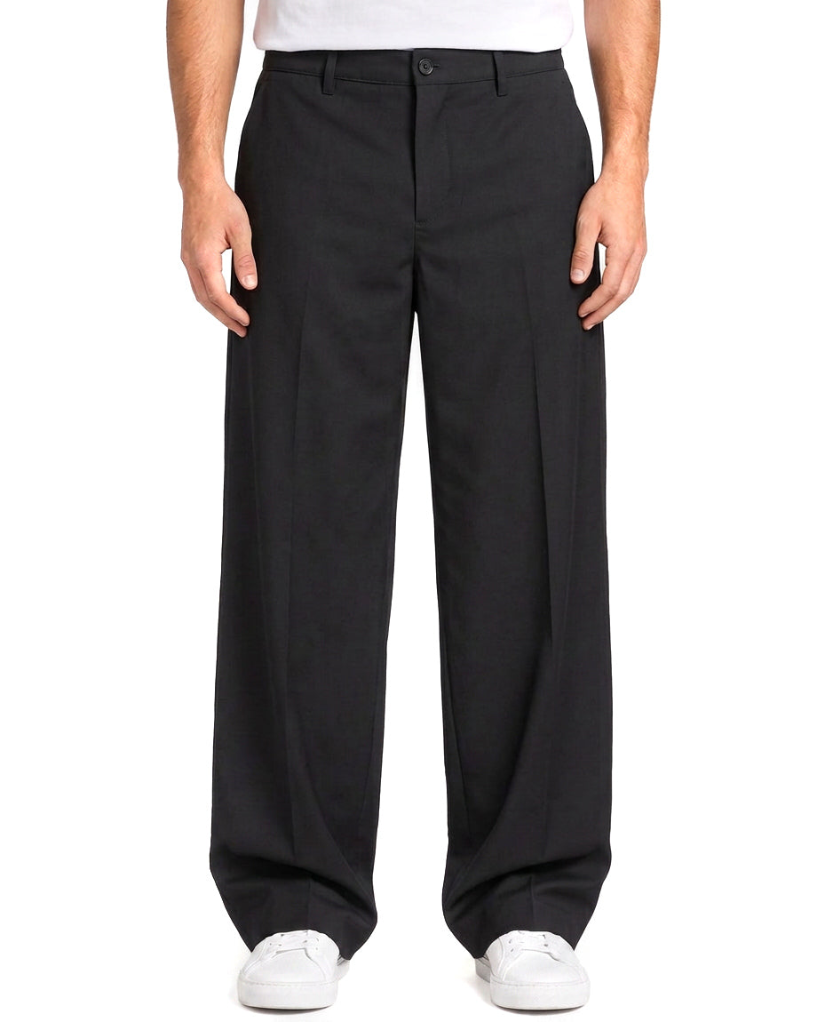 Pantaloni uomo baggy fit wide leg e vita elasticizzata nero GIOSAL-P6530A