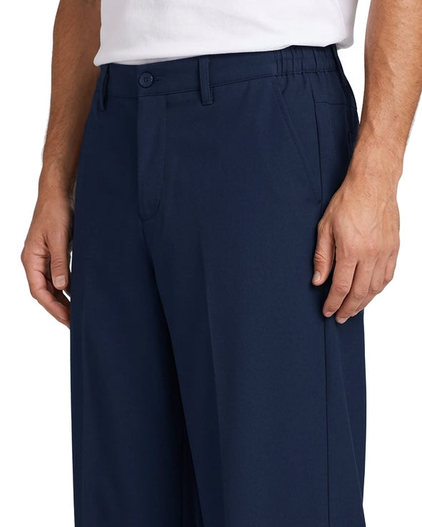 Linea comoda sui fianchi e arricciatura laterale in vita dei pantaloni baggy GIOSAL blu.