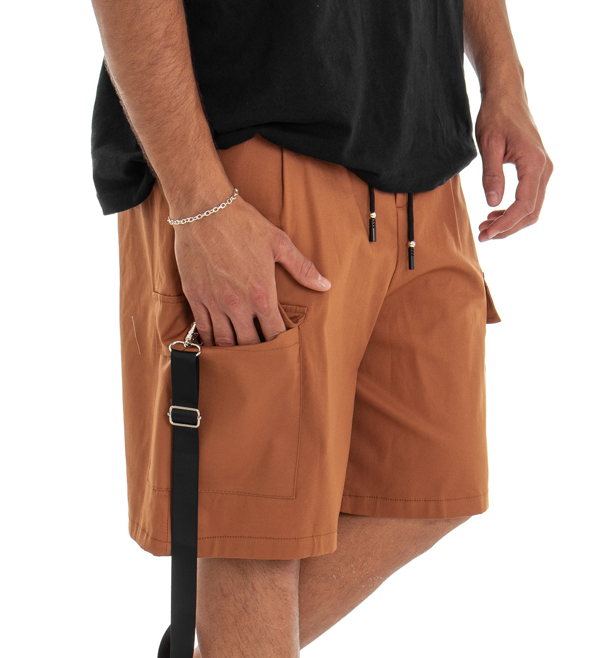 Bermuda Pantaloncino Uomo Shorts Tuta Tabacco Cargo GIOSAL-PC1554A