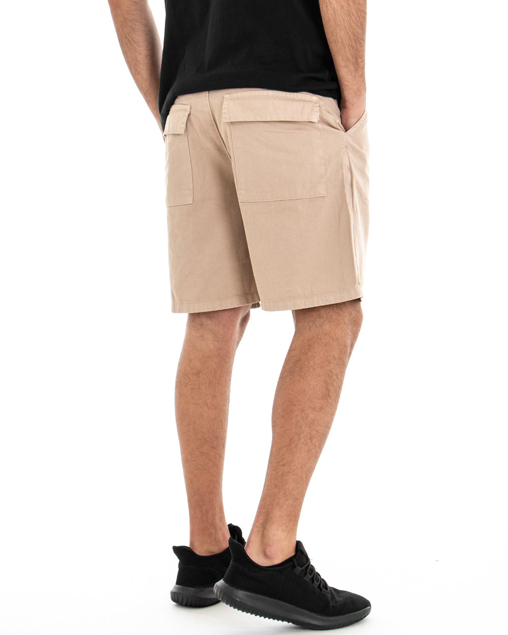 Bermuda Pantaloncino Uomo Corto Beige Tasca America Cargo GIOSAL-PC1628A