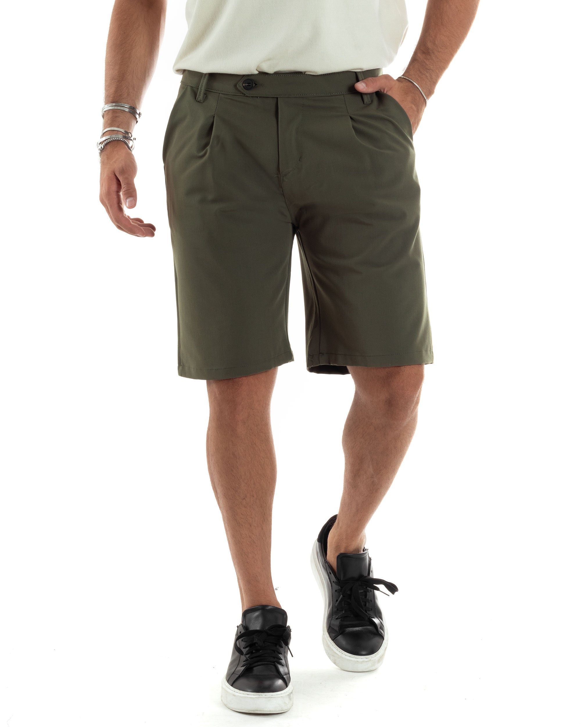 Bermuda Viscosa Abbottonatura Allungata PC1975A