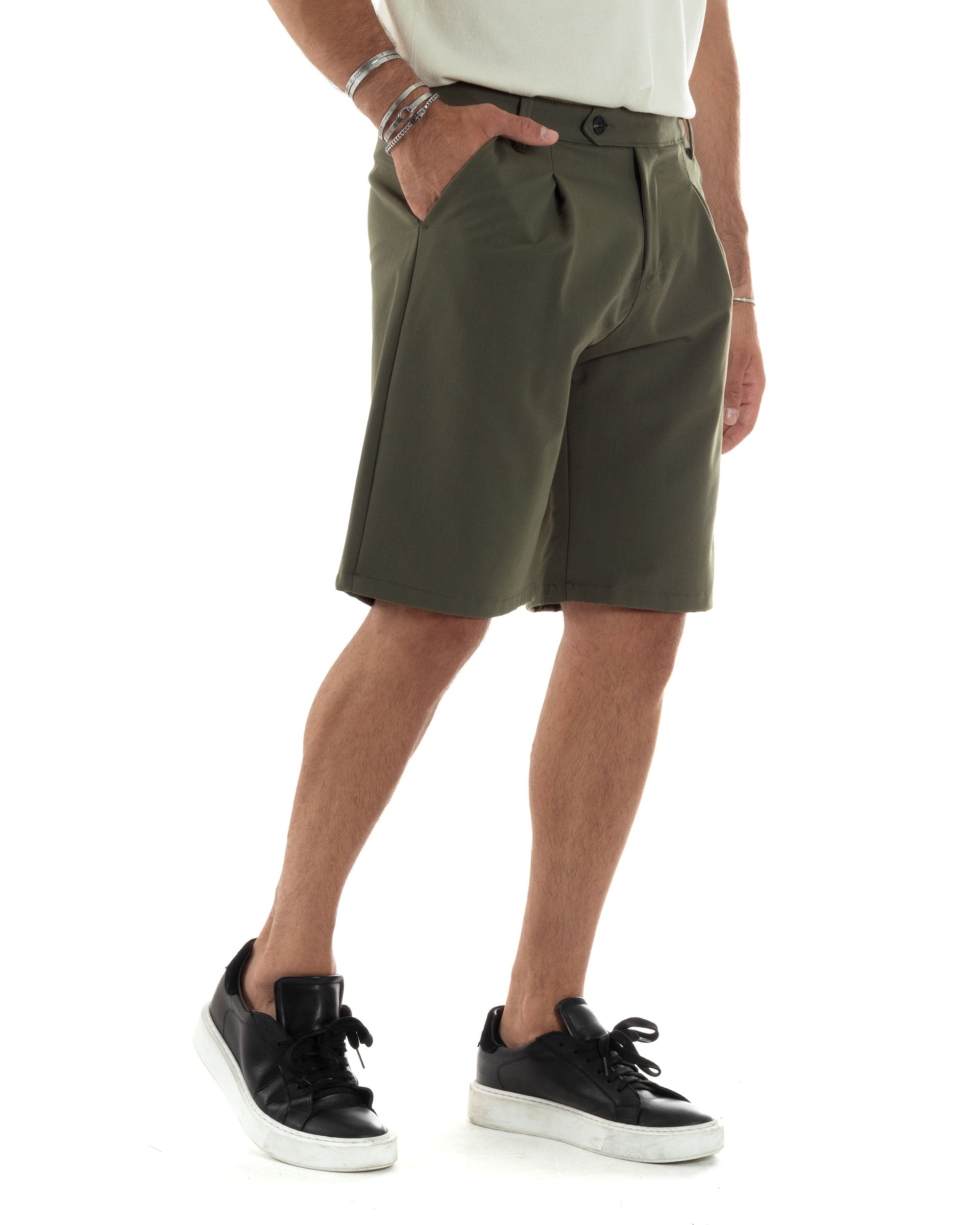 Bermuda Viscosa Abbottonatura Allungata PC1975A