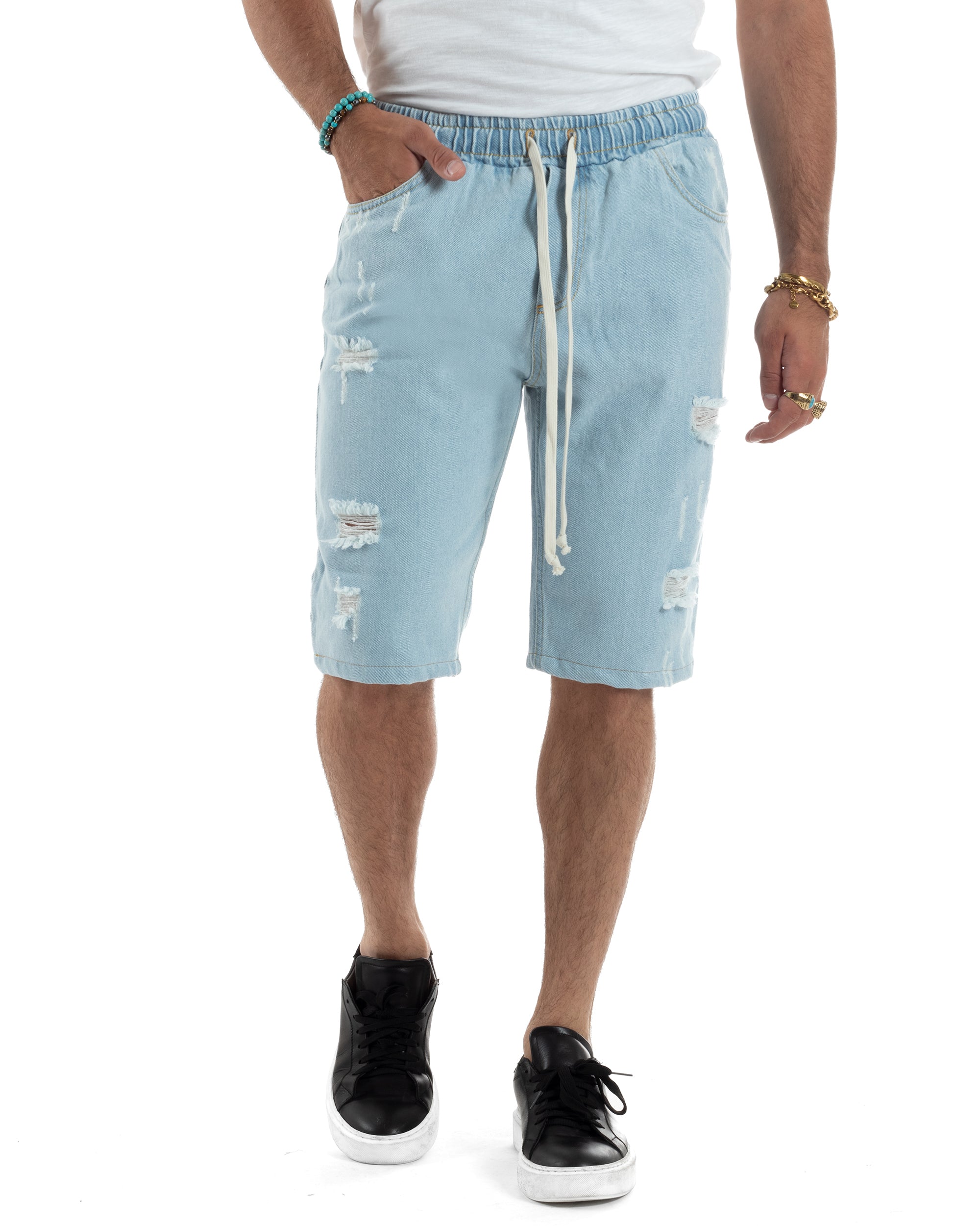 Bermuda Denim Elastico Rotture PC1989A