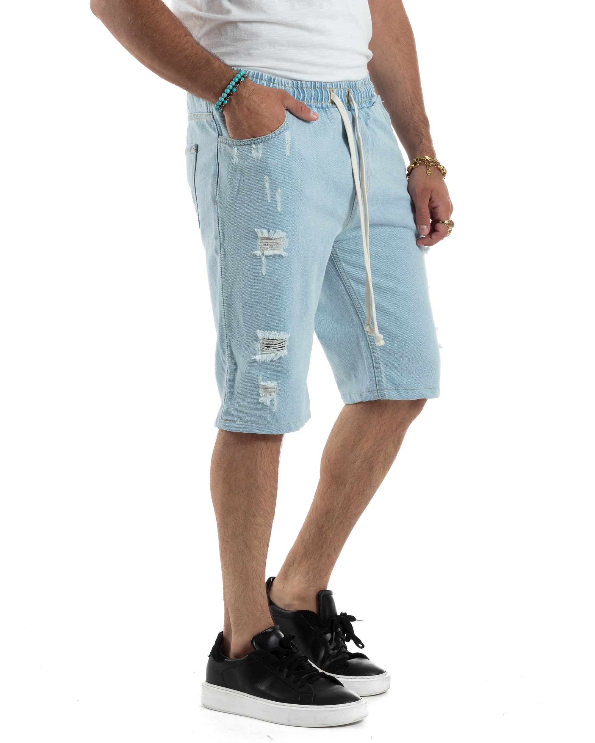 Bermuda Denim Elastico Rotture PC1989A