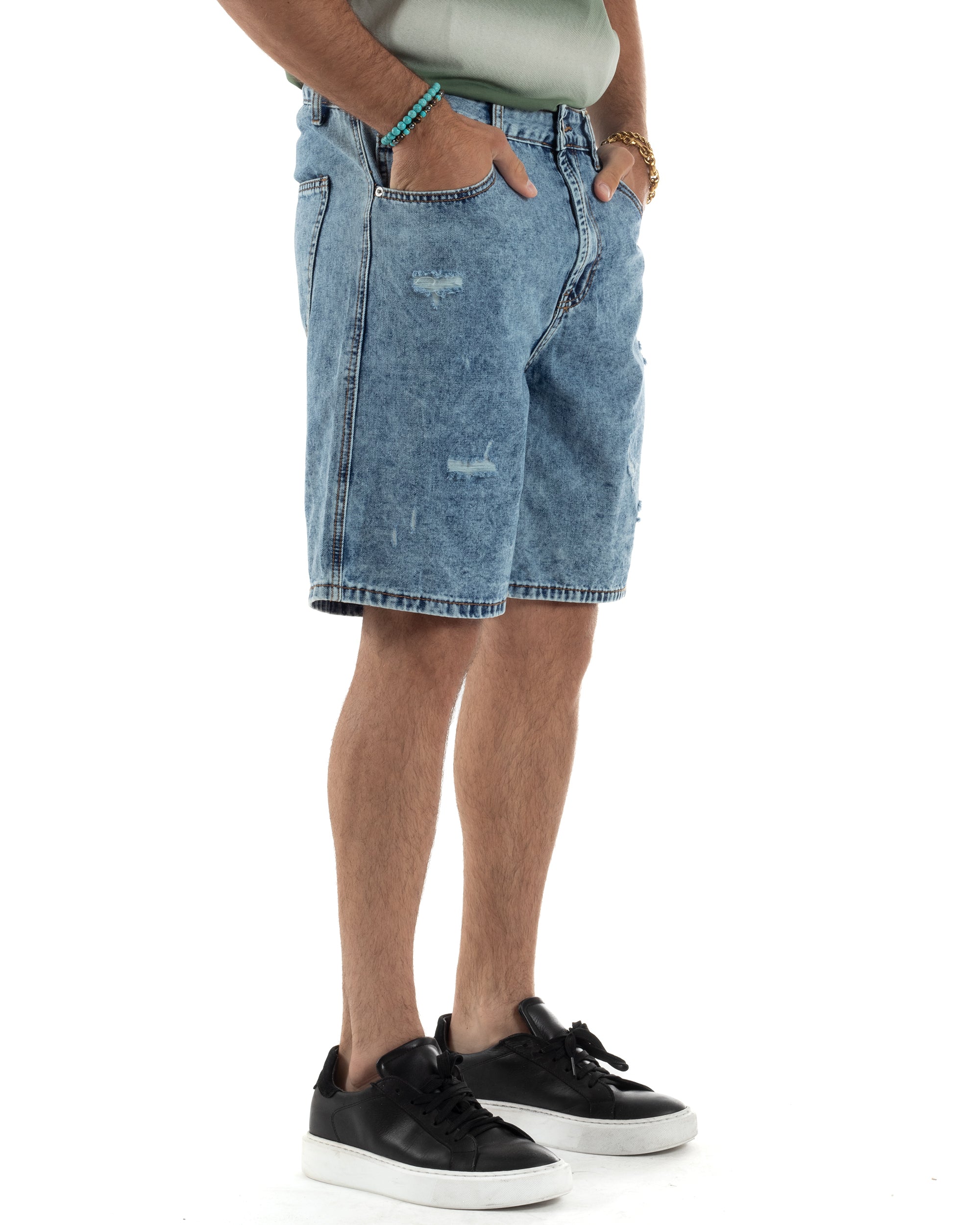 Bermuda Jeans Baggy Fit Rotture PC1997A