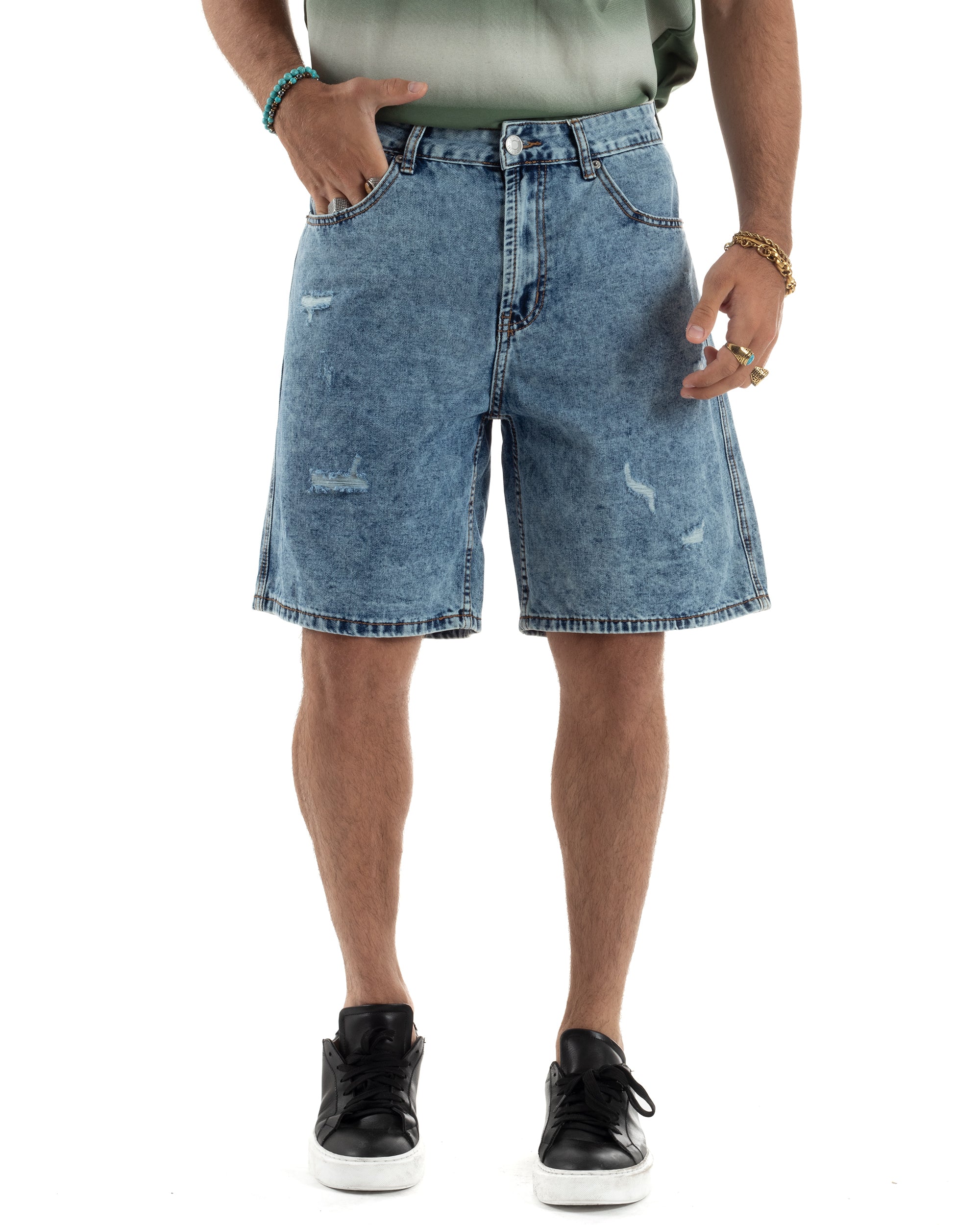 Bermuda Jeans Baggy Fit Rotture PC1997A