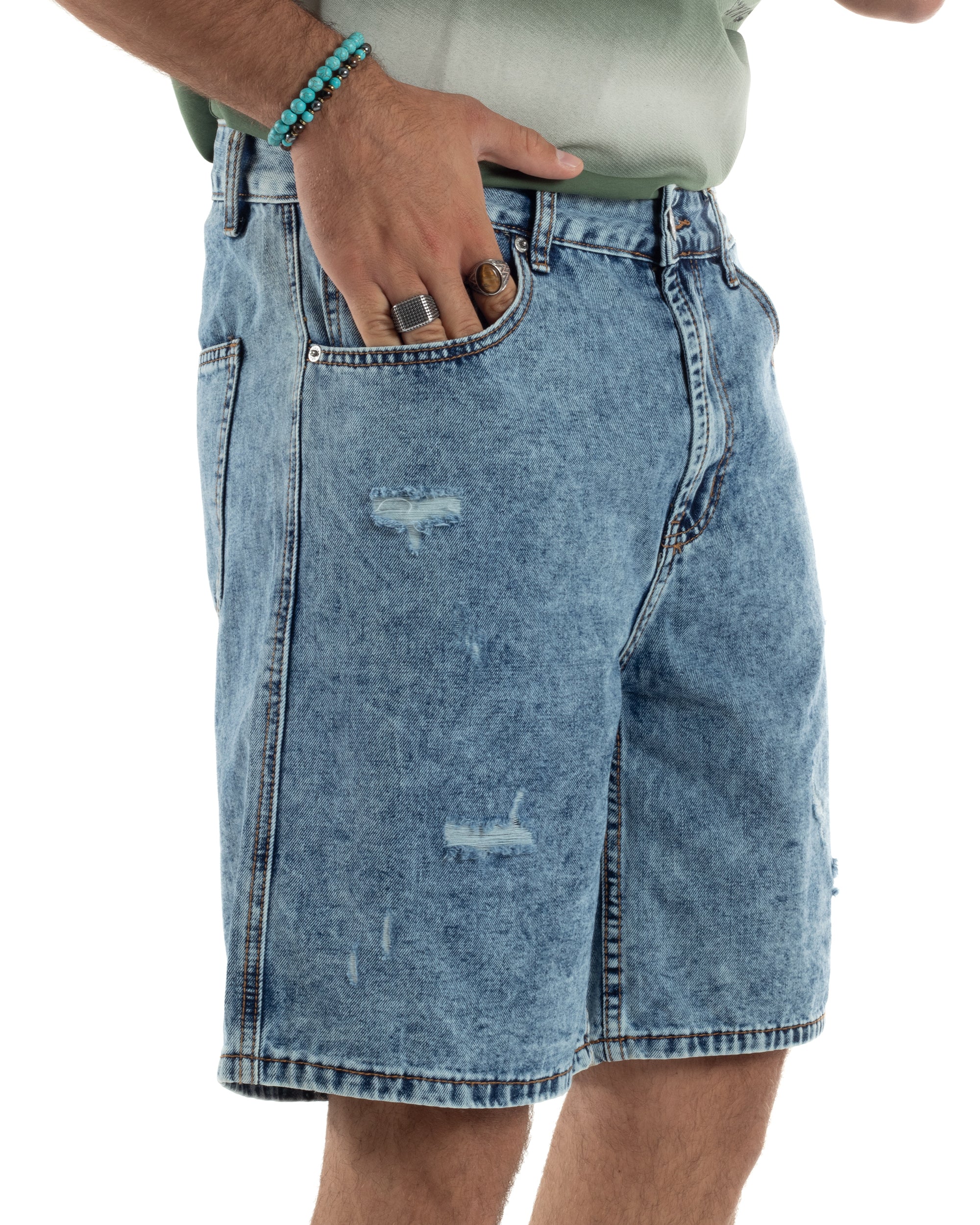 Bermuda Jeans Baggy Fit Rotture PC1997A