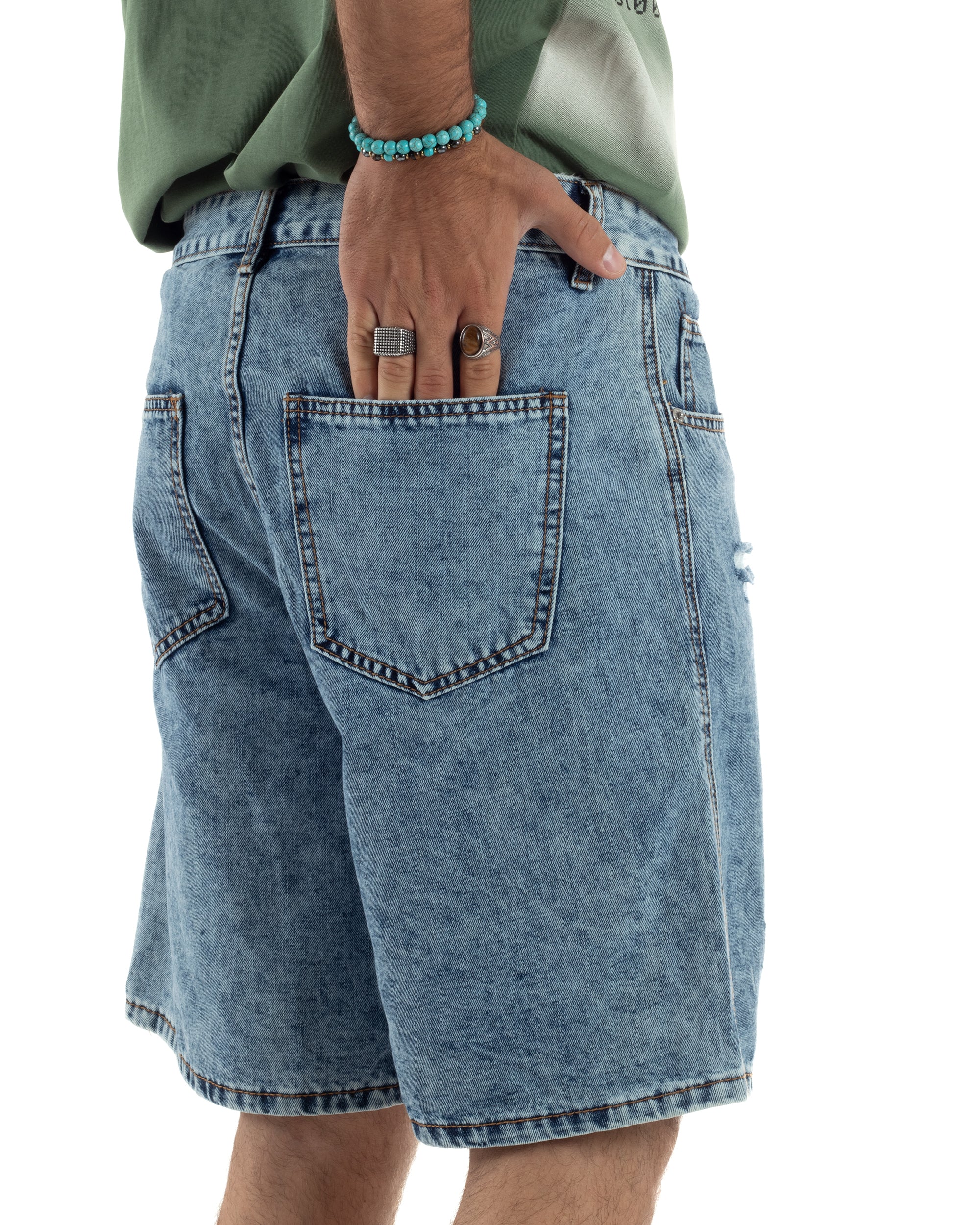 Bermuda Jeans Baggy Fit Rotture PC1997A