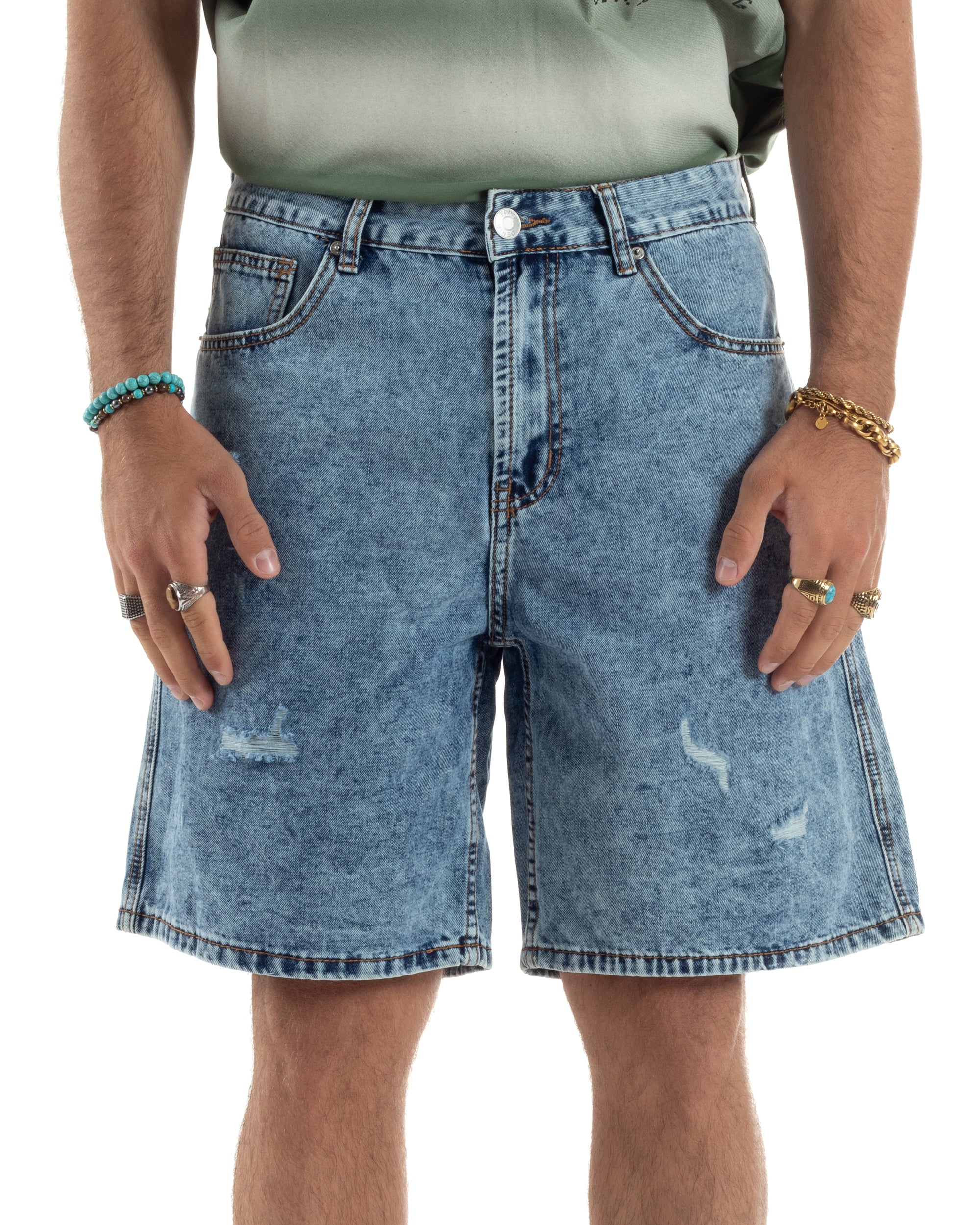 Bermuda Jeans Baggy Fit Rotture PC1997A