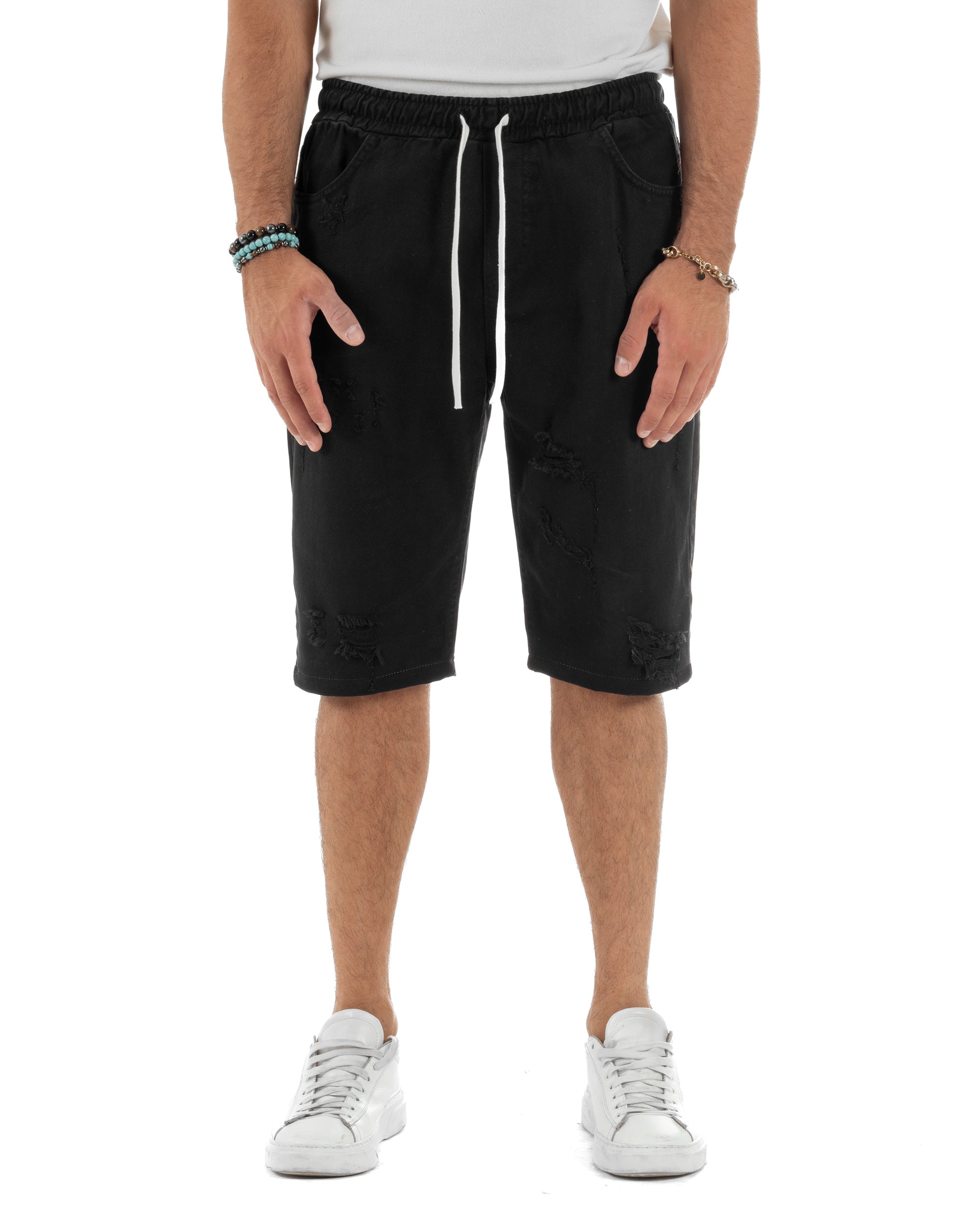 Bermuda Jeans Con Rotture Regular Fit PC1999A