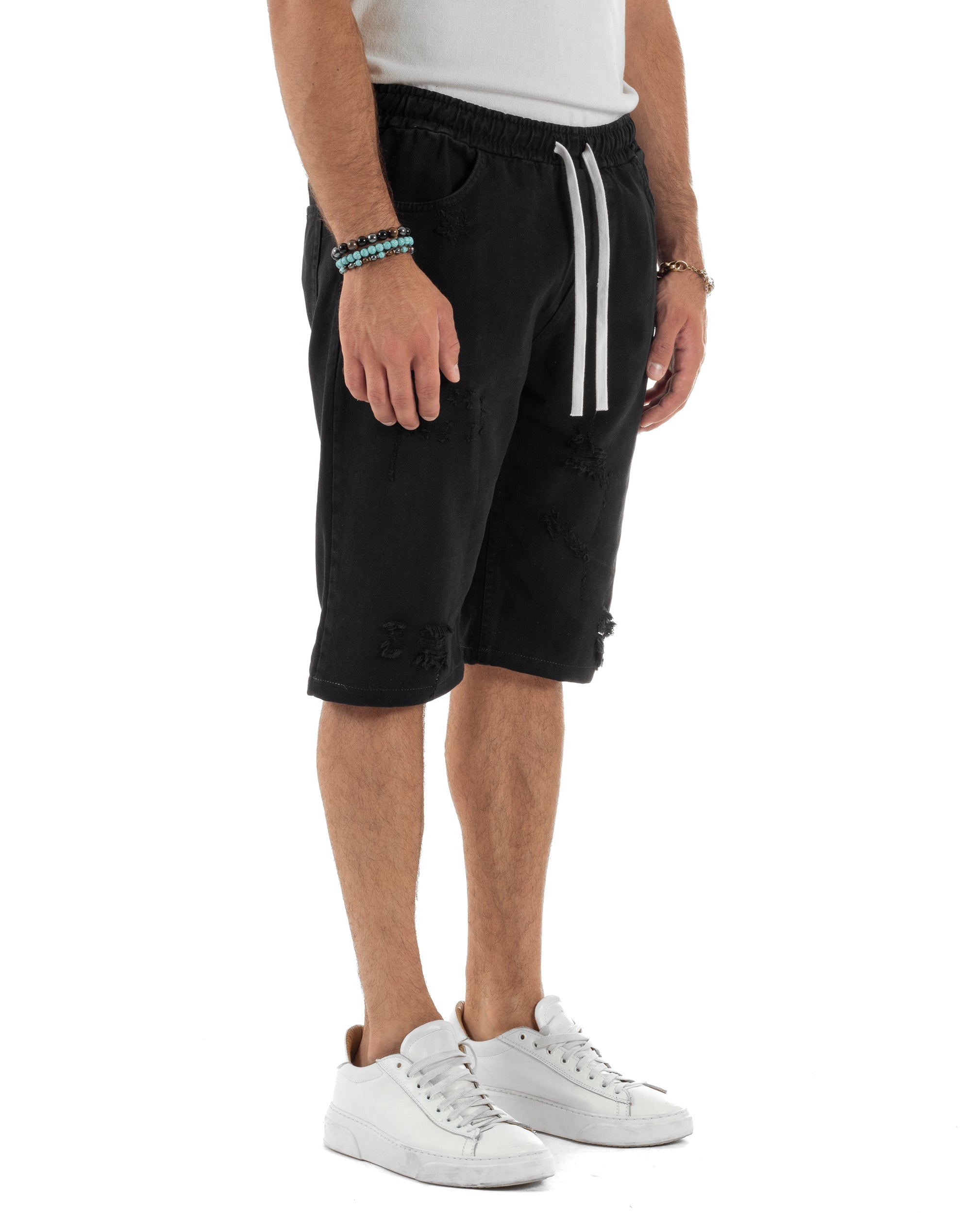 Bermuda Jeans Con Rotture Regular Fit PC1999A