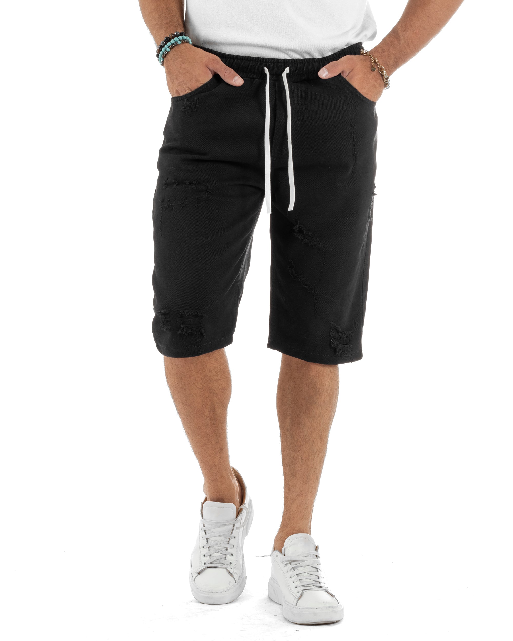 Bermuda Jeans Con Rotture Regular Fit PC1999A