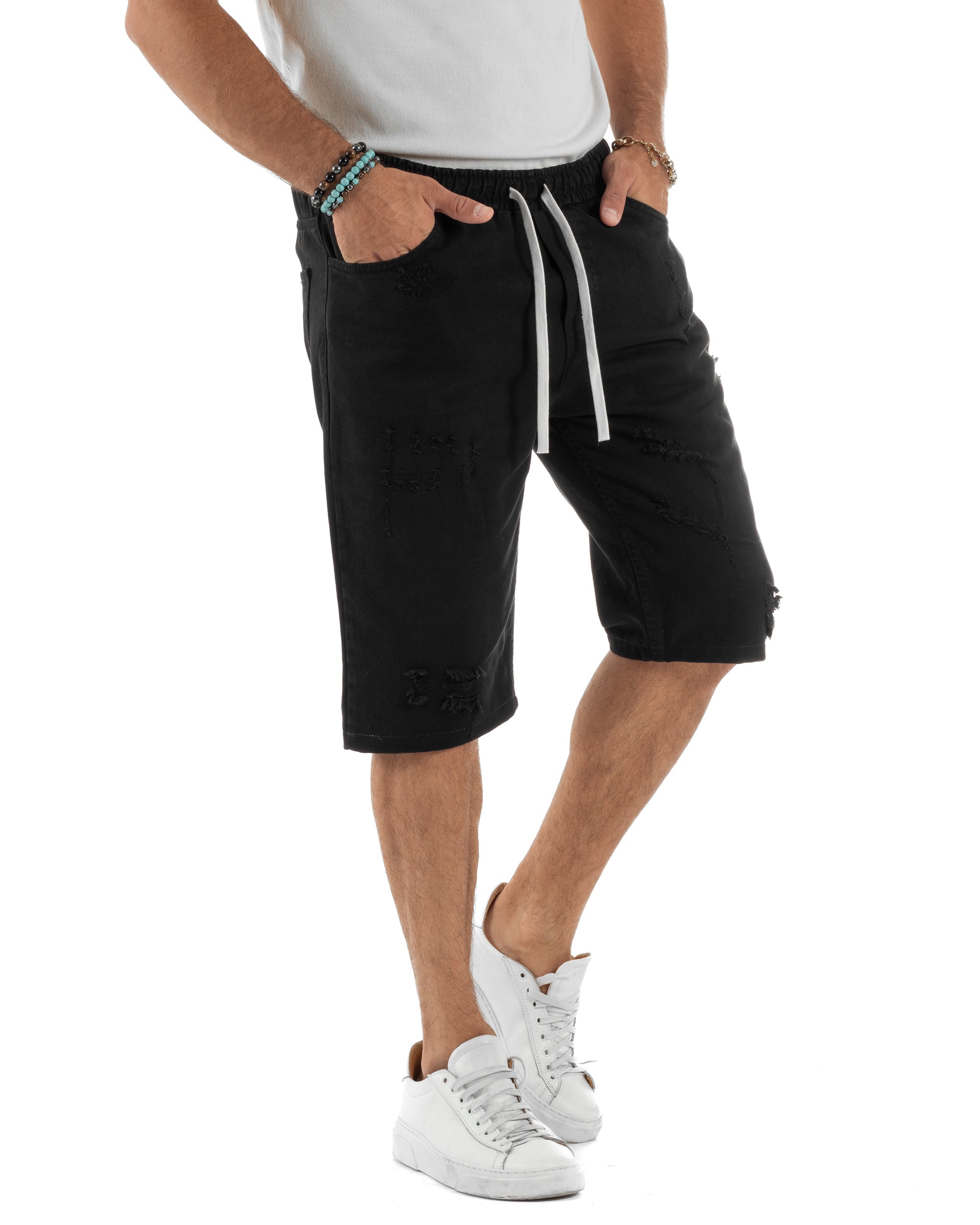 Bermuda Jeans Con Rotture Regular Fit PC1999A