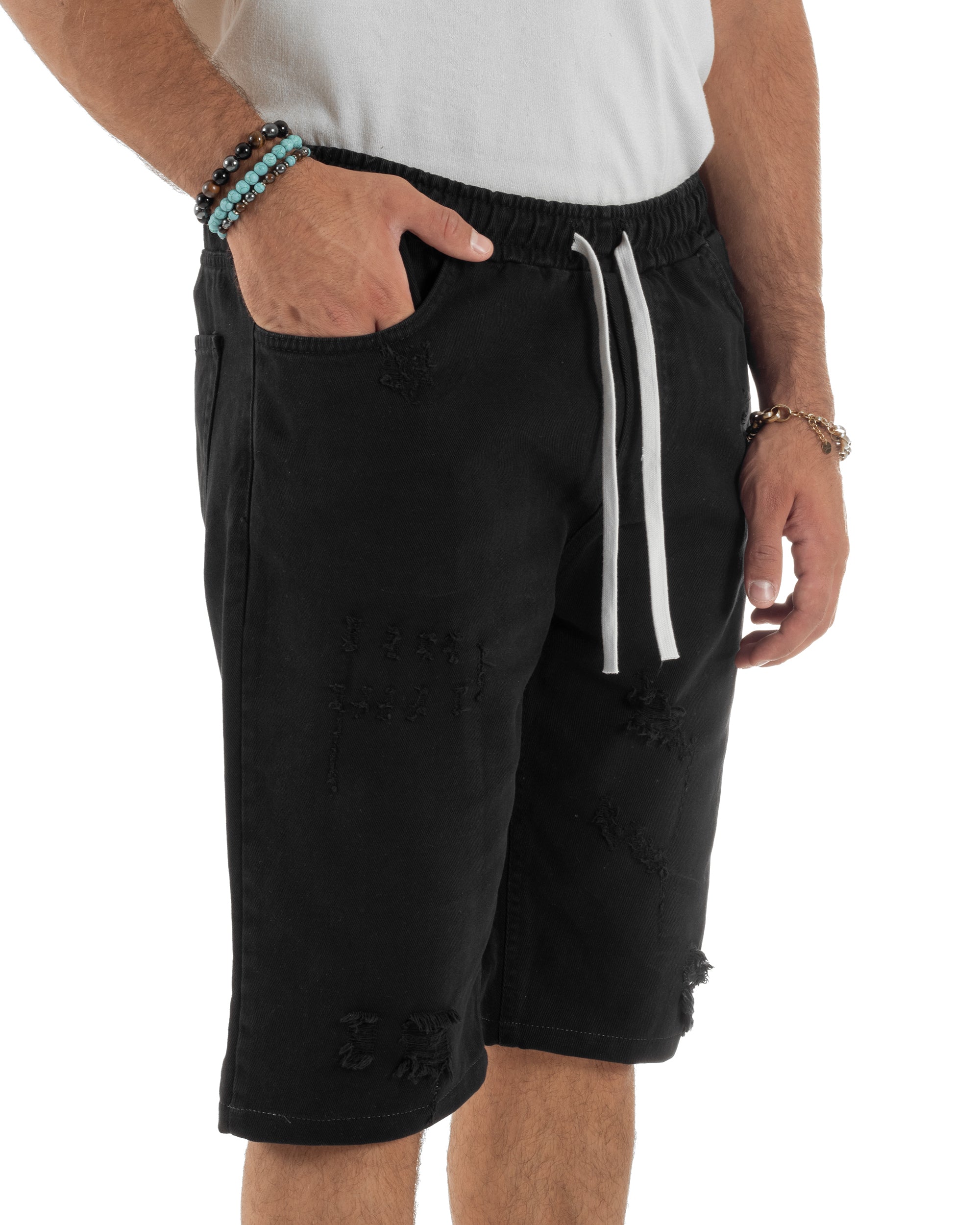 Bermuda Jeans Con Rotture Regular Fit PC1999A