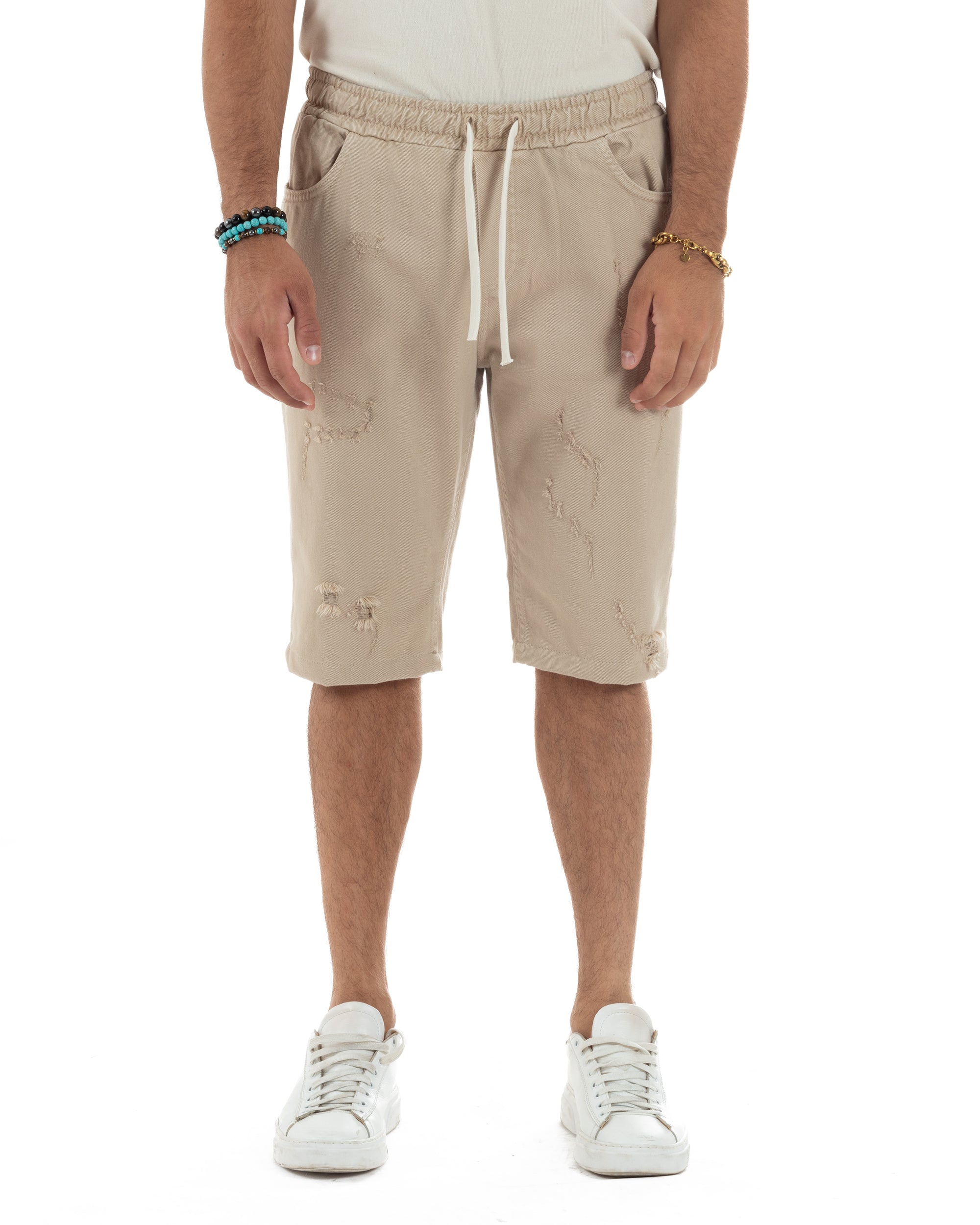 Bermuda Jeans Con Rotture Regular Fit PC2000A