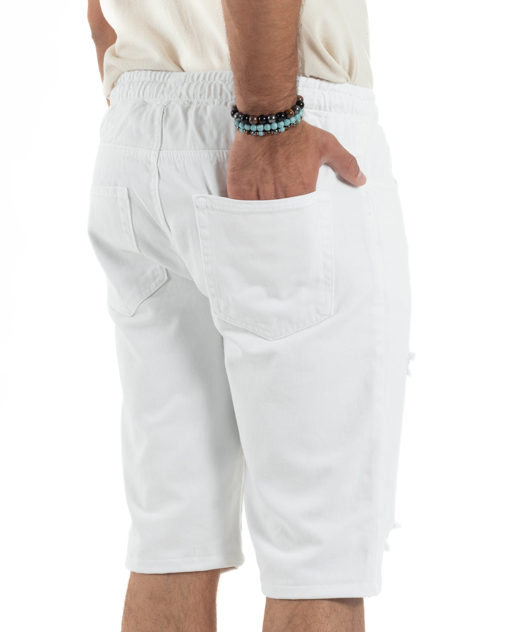 Bermuda Jeans Con Rotture Regular Fit PC2002A