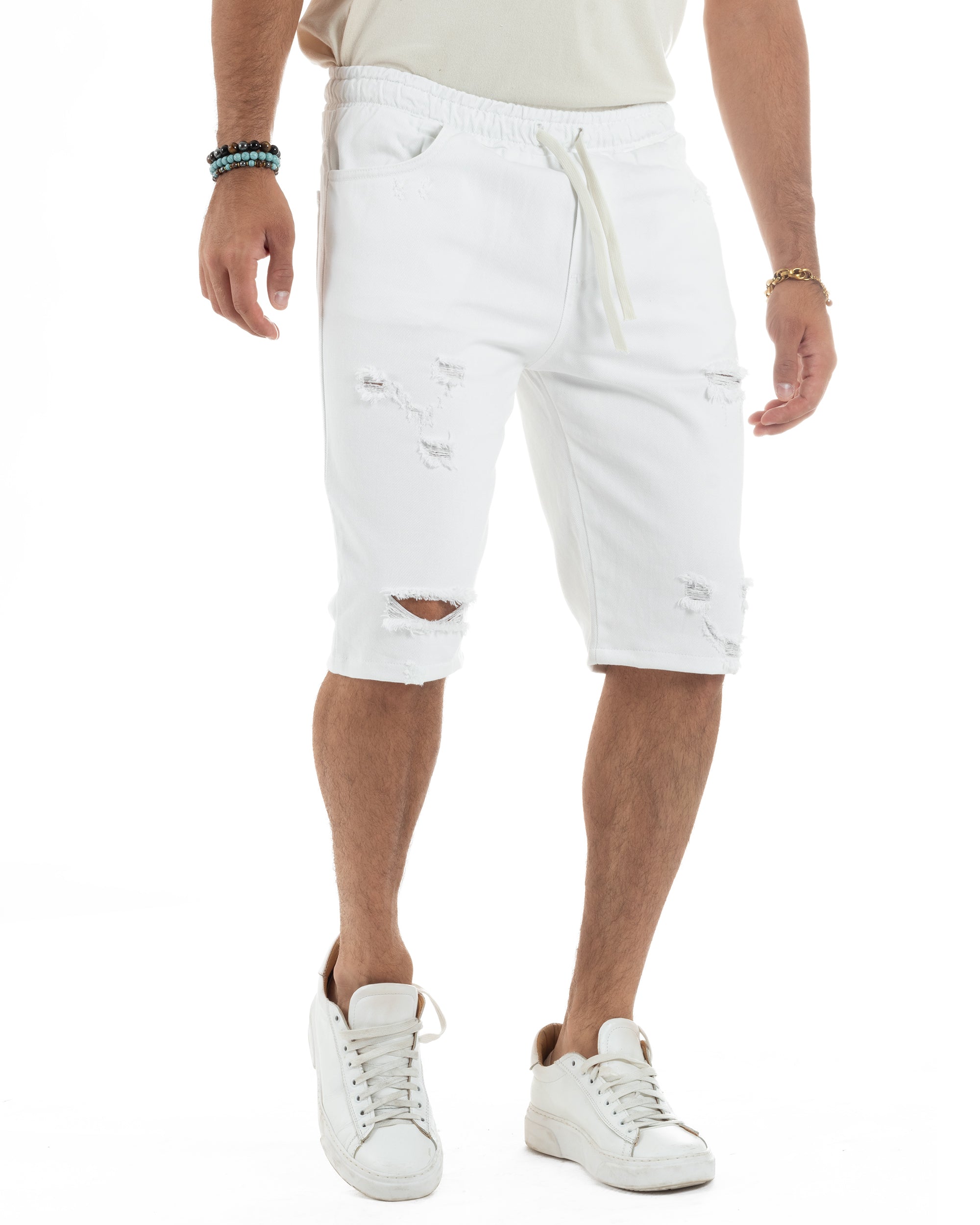 Bermuda Jeans Con Rotture Regular Fit PC2002A