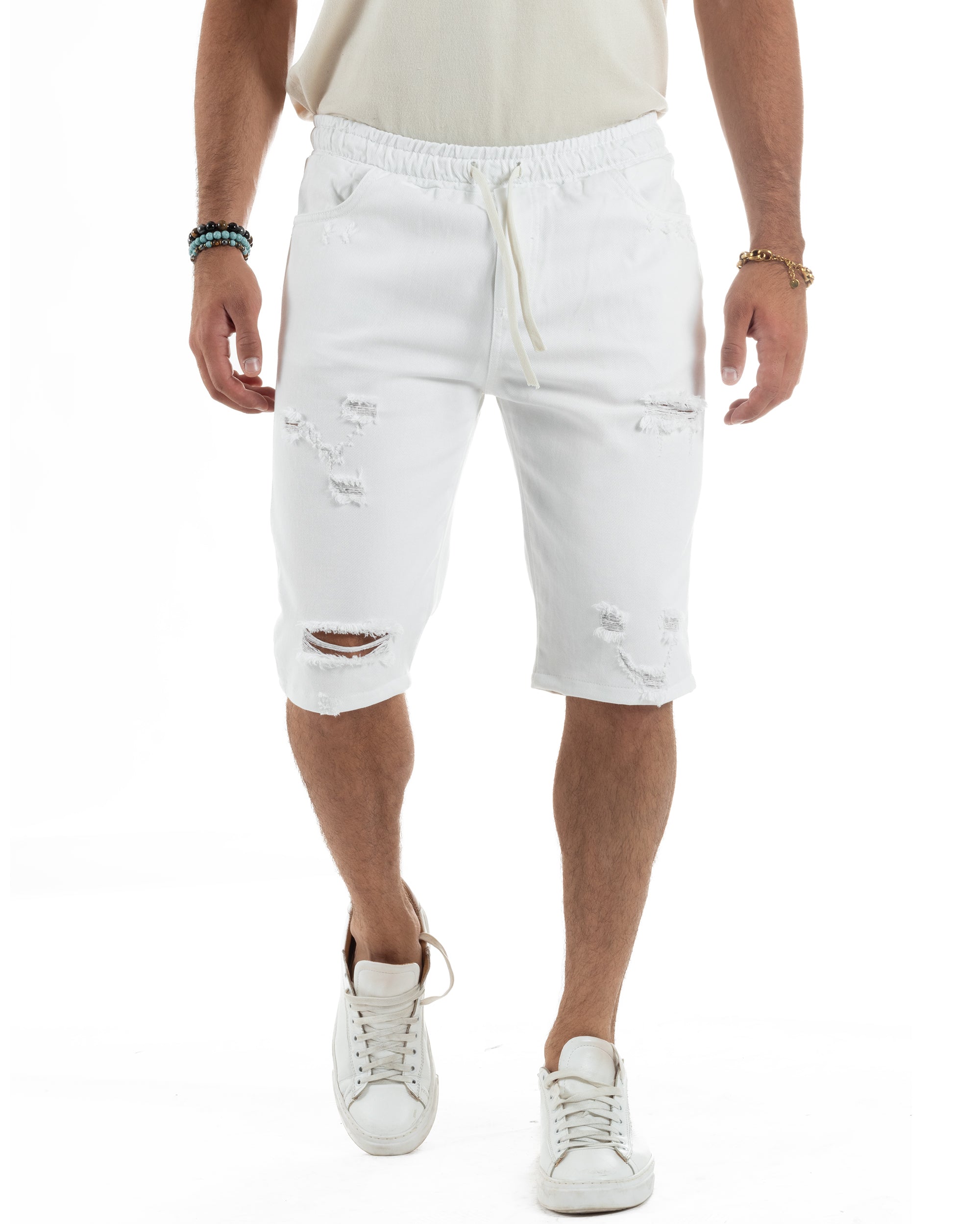 Bermuda Jeans Con Rotture Regular Fit PC2002A