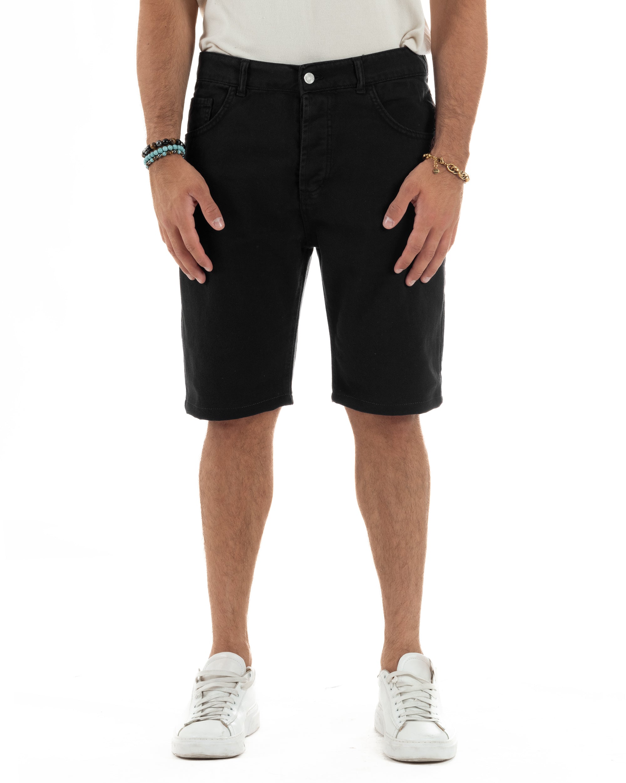 Bermuda-Shorts mit fünf Taschen, einfarbig, normale Passform, PC2005A