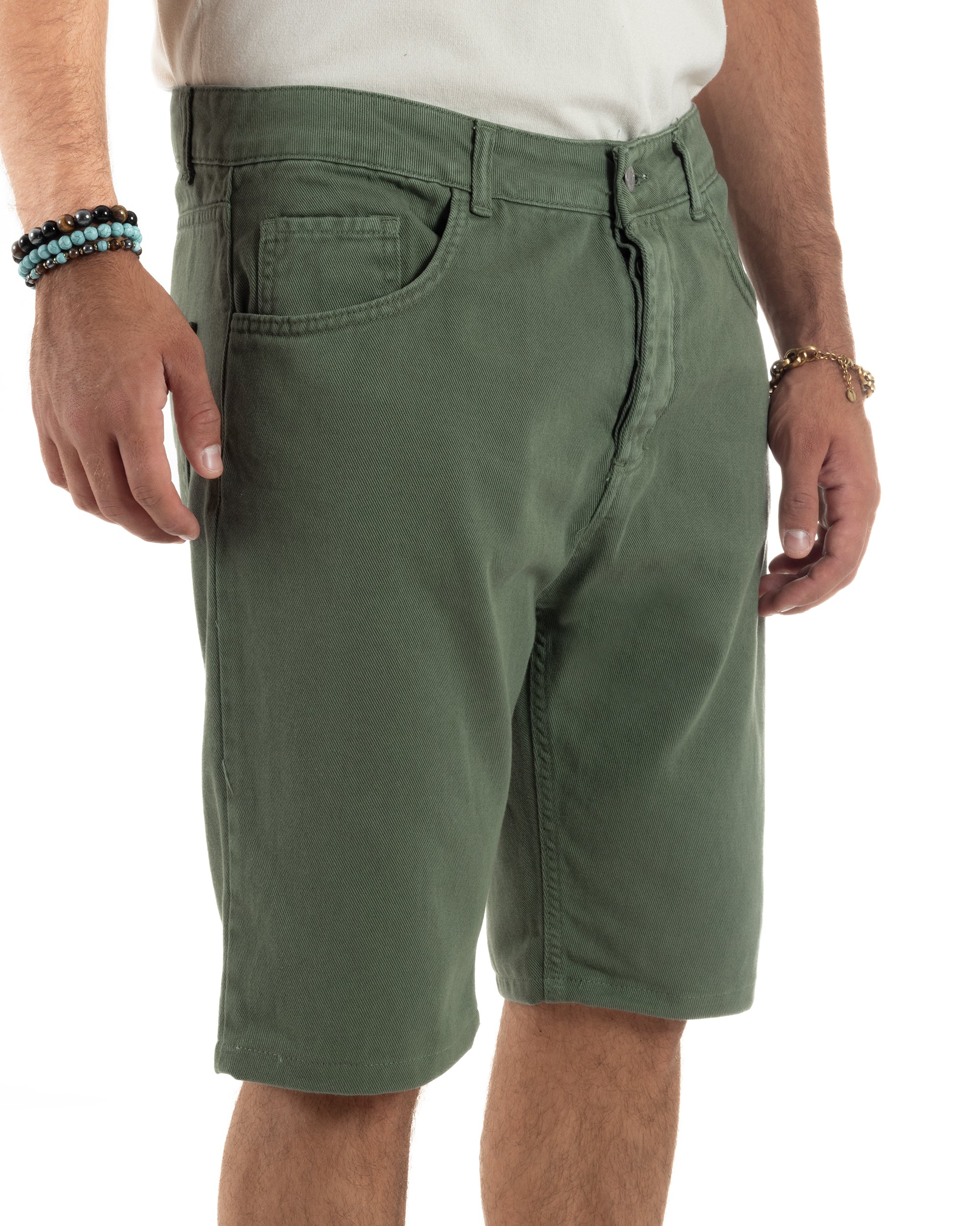 Bermuda-Shorts mit fünf Taschen, einfarbig, normale Passform, PC2007A