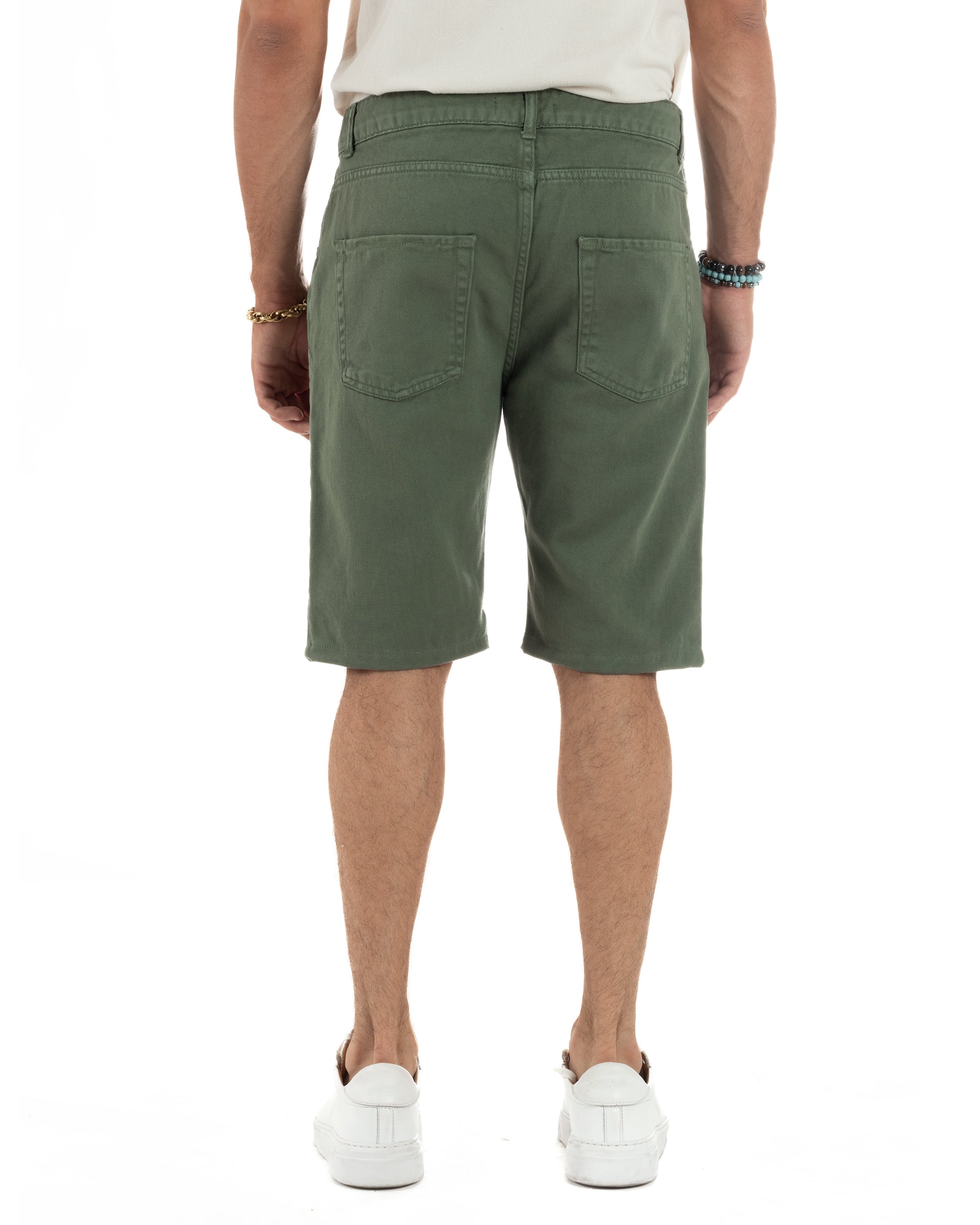 Bermuda-Shorts mit fünf Taschen, einfarbig, normale Passform, PC2007A