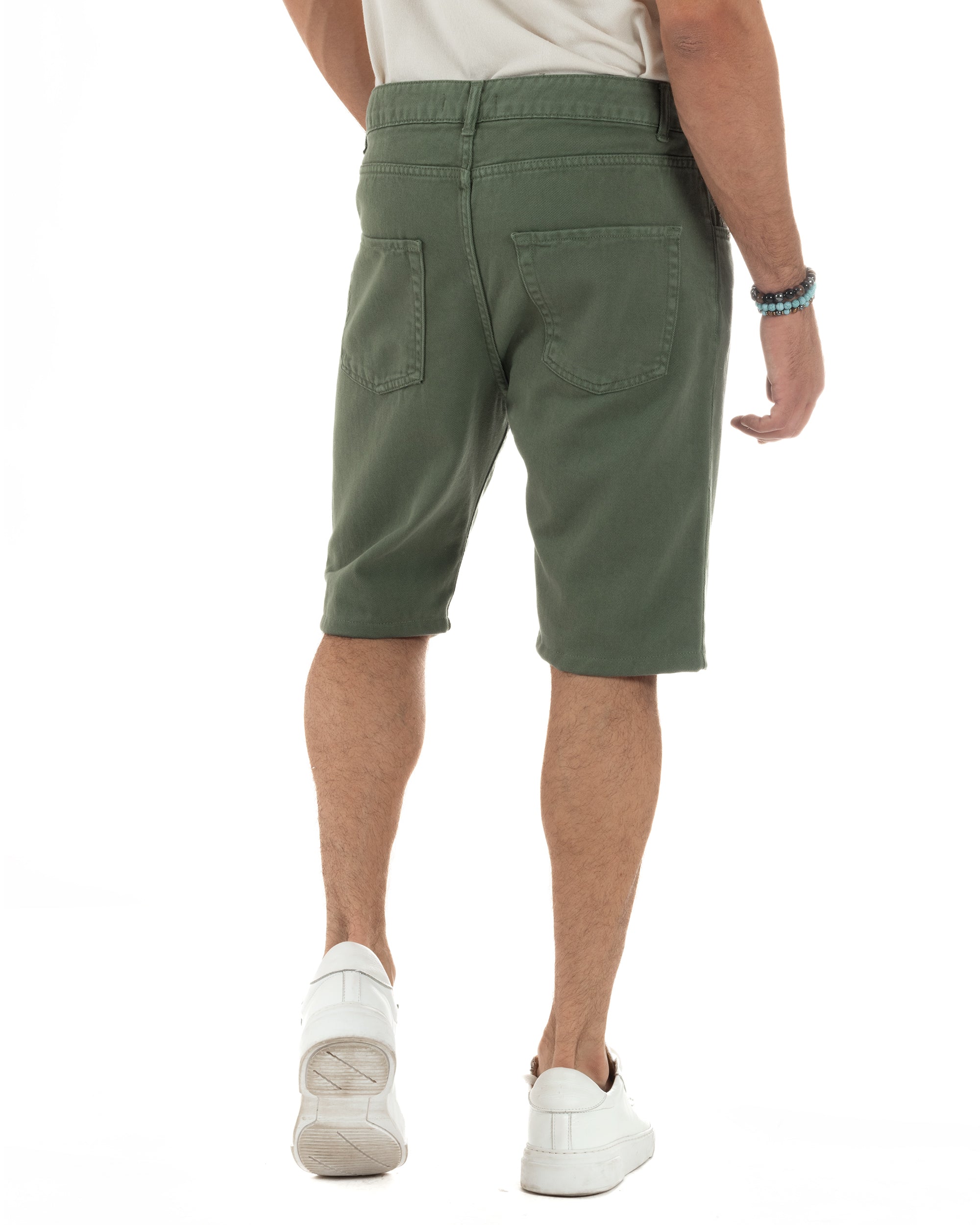 Bermuda-Shorts mit fünf Taschen, einfarbig, normale Passform, PC2007A