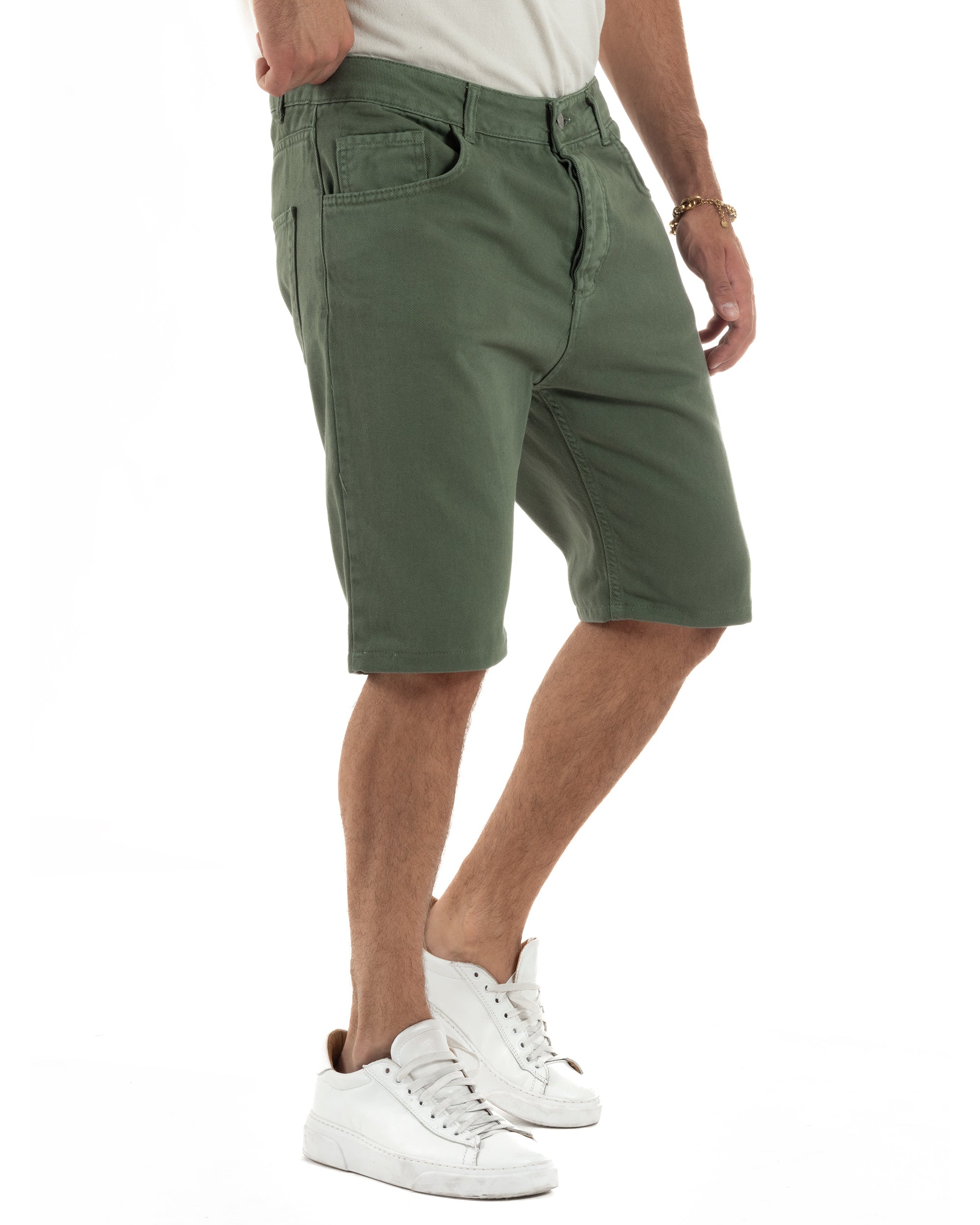 Bermuda-Shorts mit fünf Taschen, einfarbig, normale Passform, PC2007A
