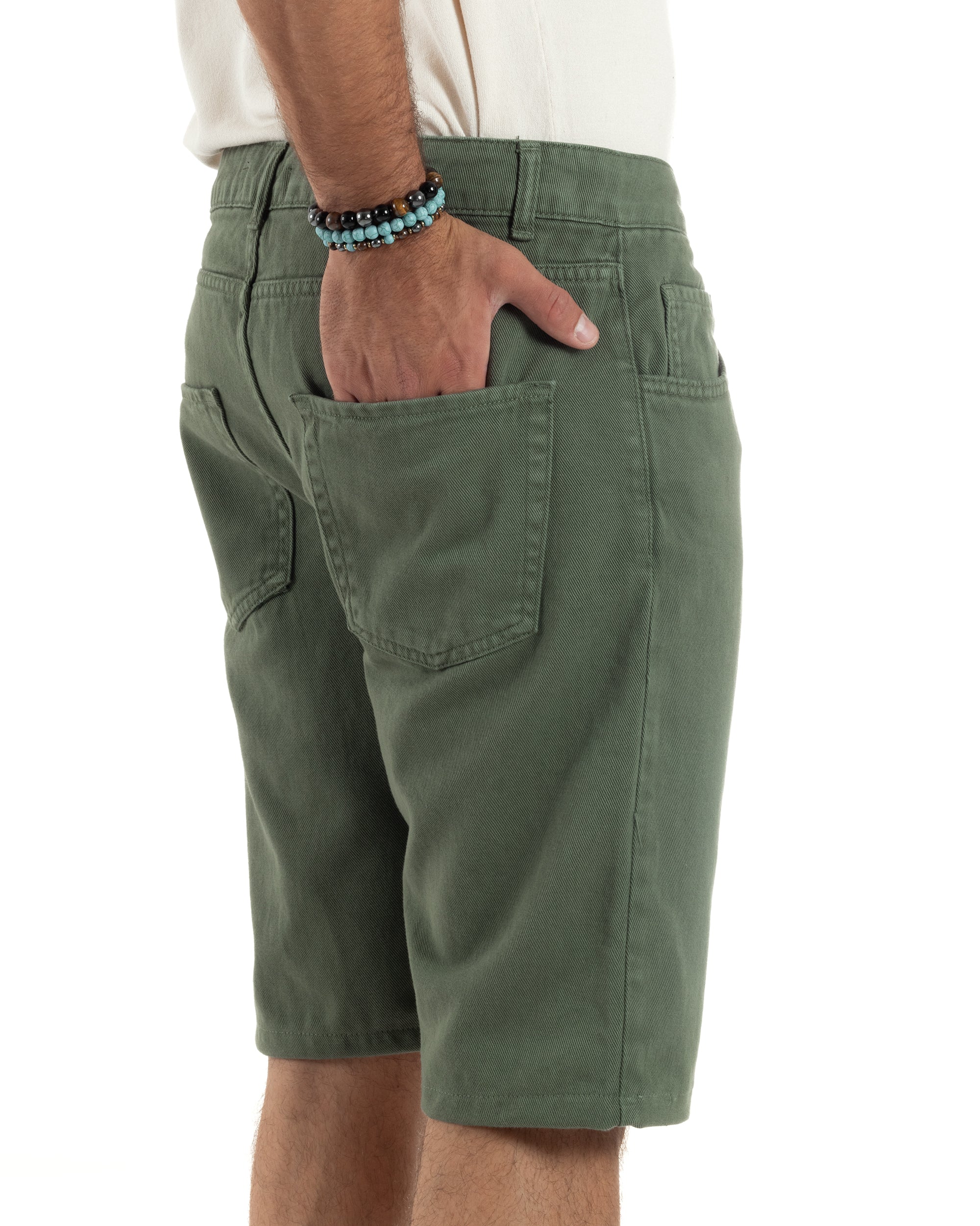Bermuda-Shorts mit fünf Taschen, einfarbig, normale Passform, PC2007A