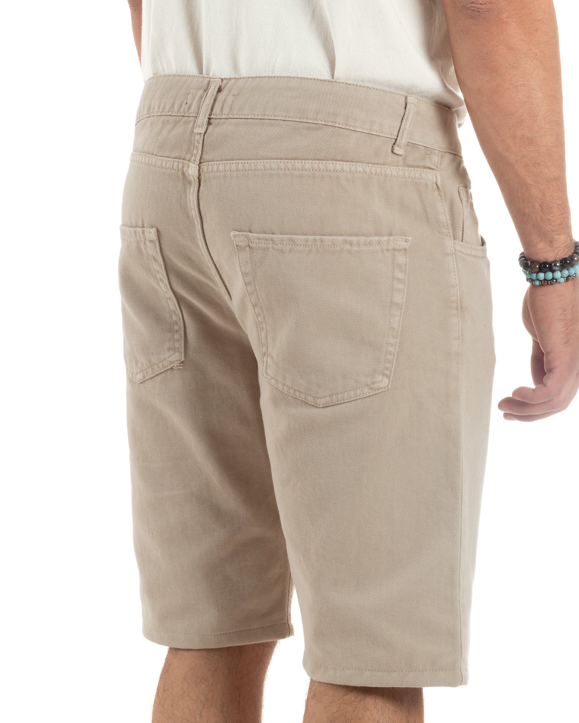 Bermuda-Shorts mit fünf Taschen, einfarbig, normale Passform, PC2008A