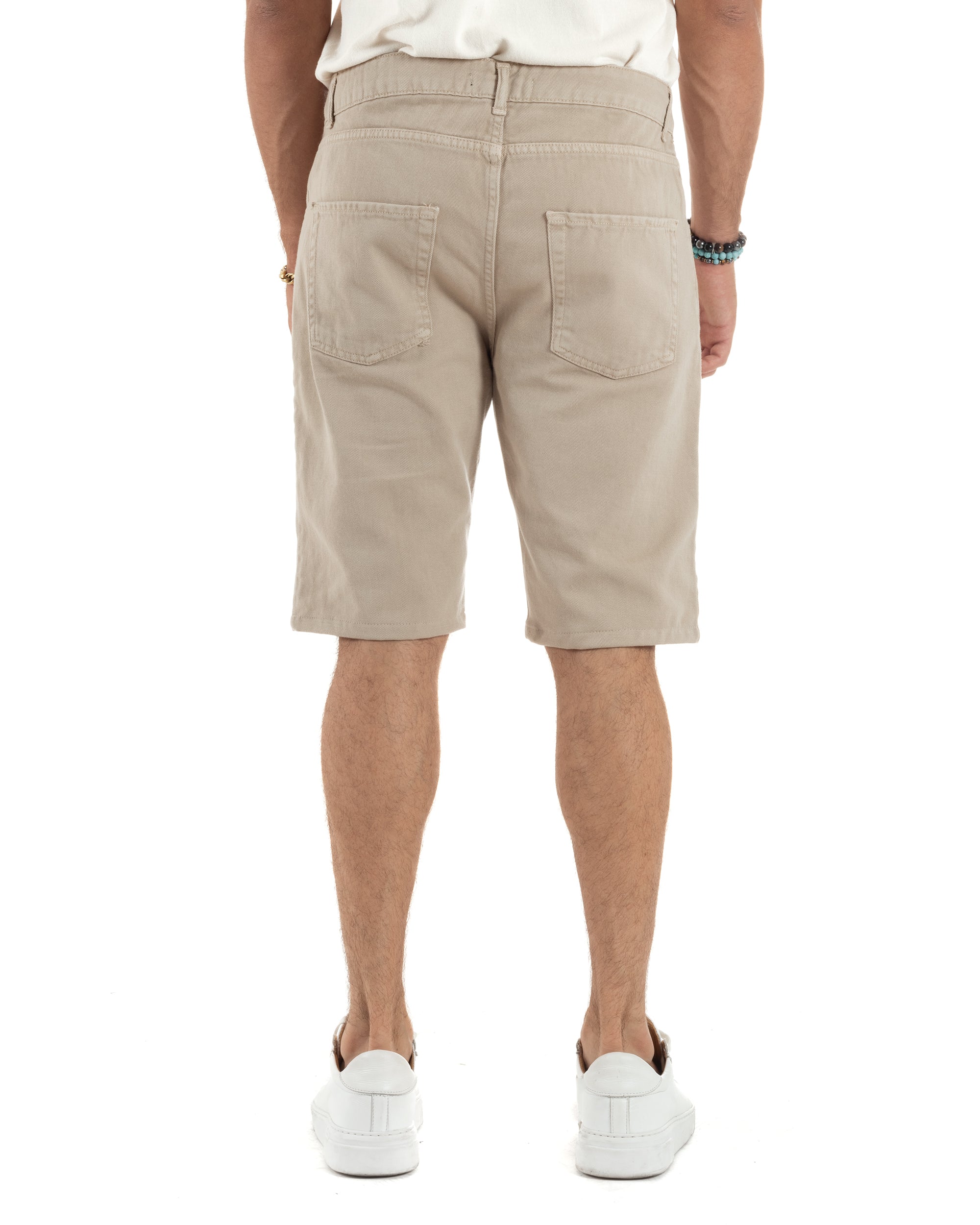 Bermuda-Shorts mit fünf Taschen, einfarbig, normale Passform, PC2008A