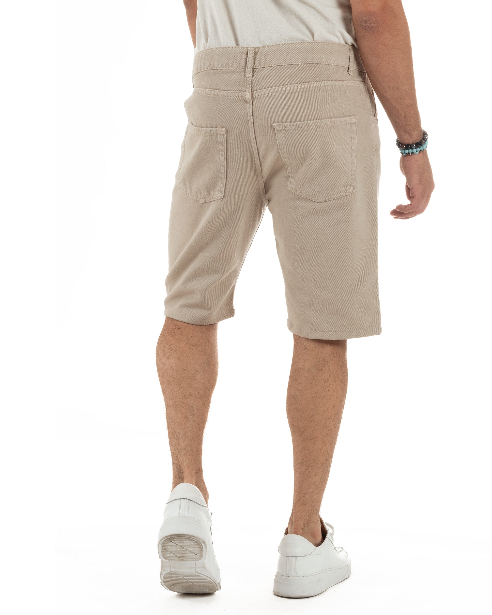 Bermuda-Shorts mit fünf Taschen, einfarbig, normale Passform, PC2008A