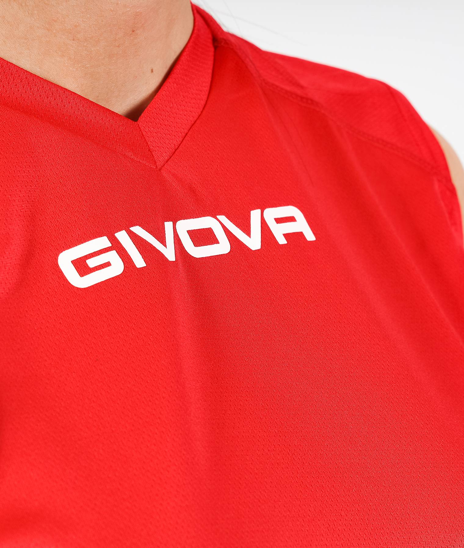 T-SHIRT SMANICATA GIVOVA ONE ROSSO Unisex Traforata Sportiva Honeycomb T-shirt Smanicata Da Ginnastica GIOSAL