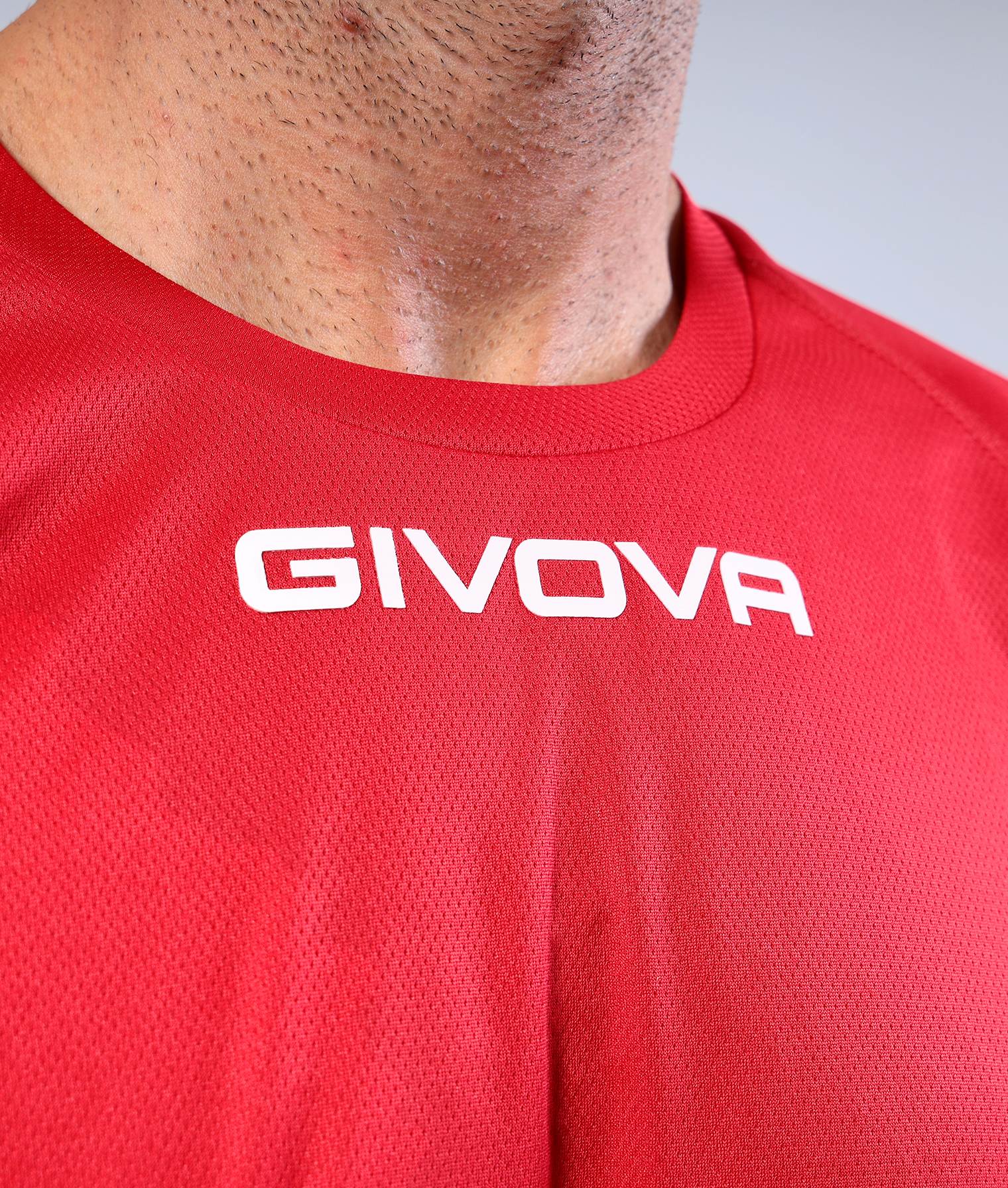 T-shirt GIVOVA ONE MICROFORATA ROSSO Mesh Unisex Maglia Sportiva Comoda Tinta Unita GIOSAL