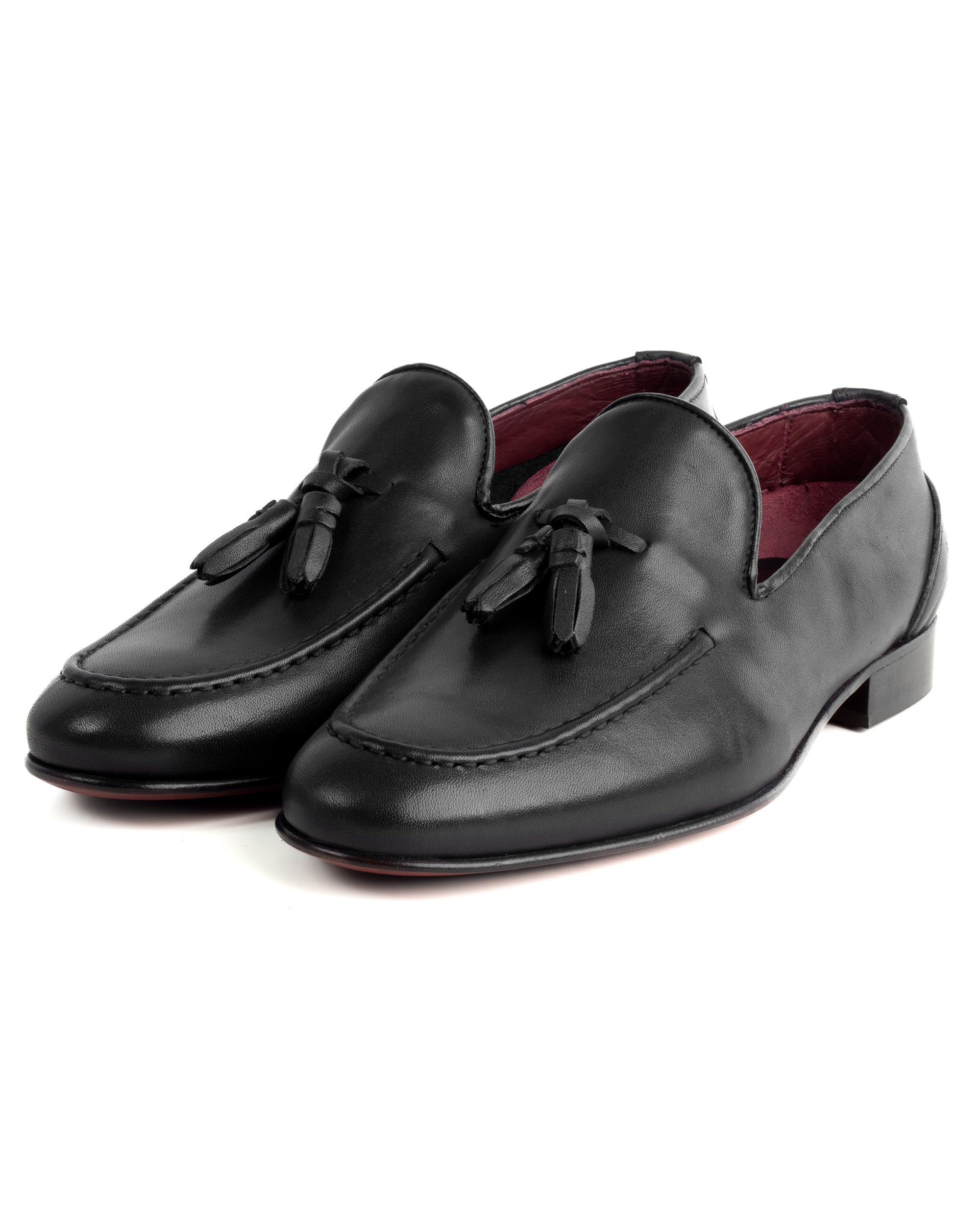 Mocassini College Uomo Con Nappine Scarpe Classiche Ecopelle Morbida Eleganti Cerimonia Suola Di Cuoio Con Ovalino Antiscivolo Casual Nero GIOSAL-S1282A